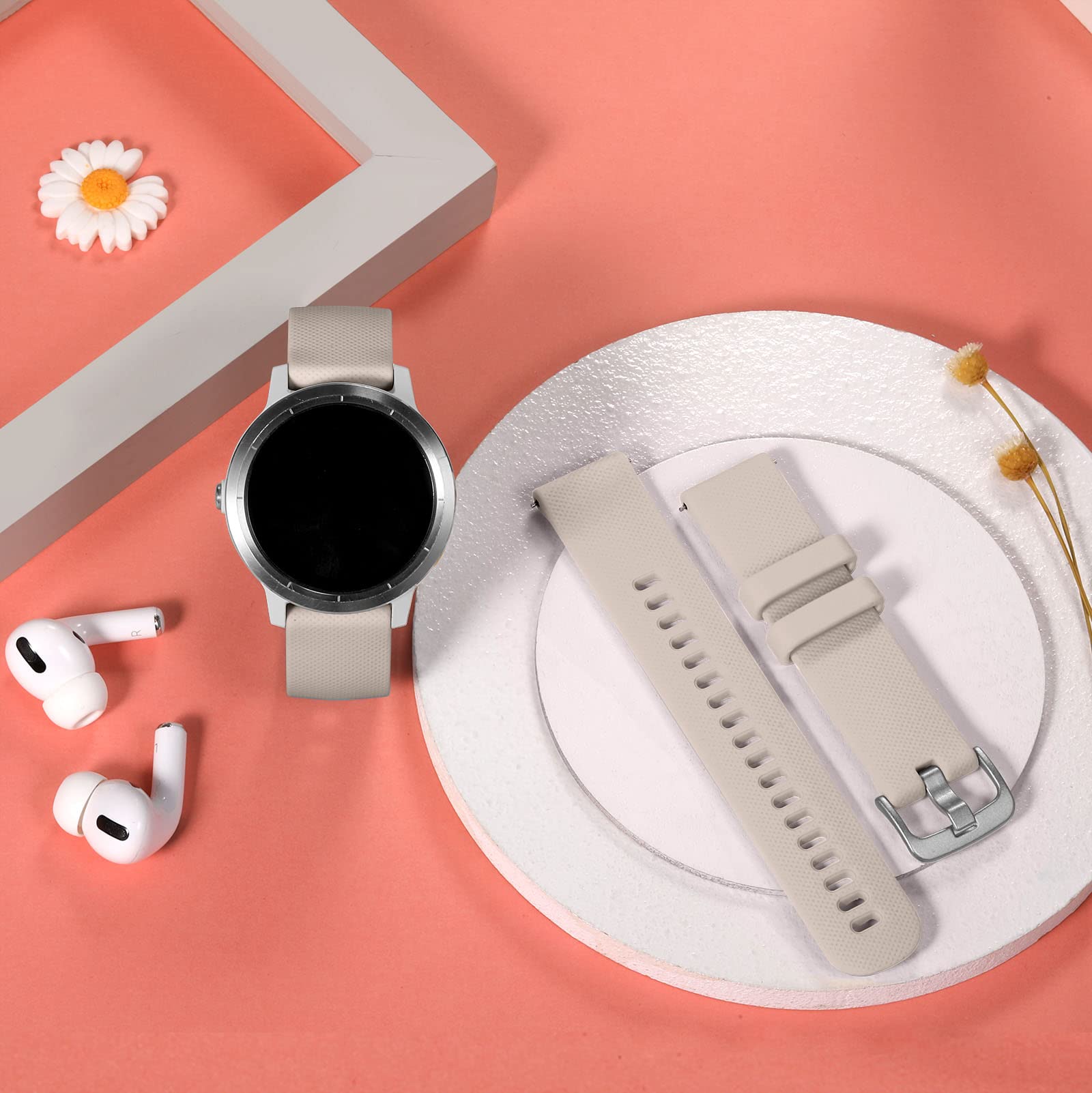 Geak Compatible With Garmin Vivoactive 3 Band For Women Men,20Mm Release Silicone Replacement Bands For Vivoactive 3 Music/Galax