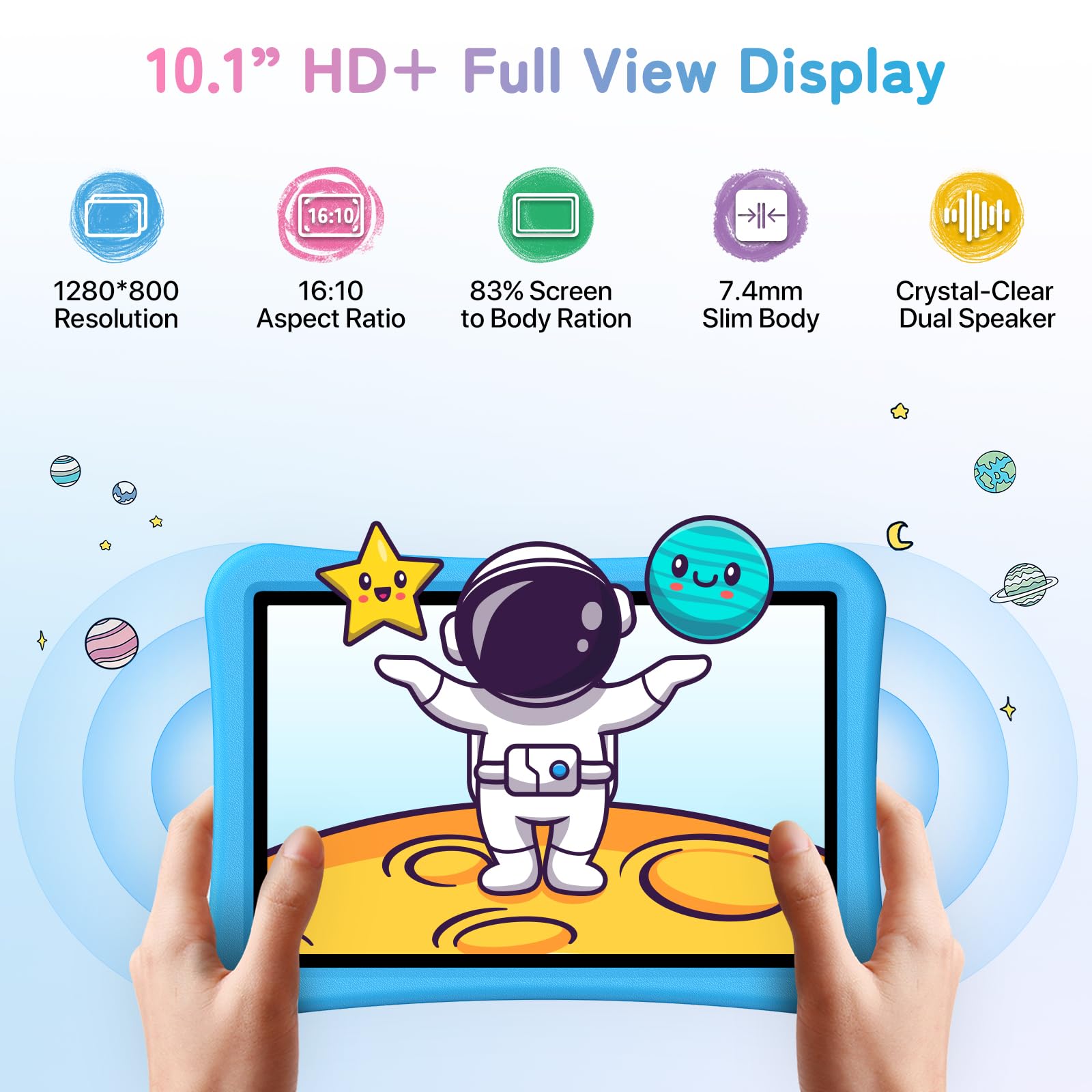 Umidigi G5 Tab Kids Tablet, Android 13, 128Gb, 10.1In Hd+, 4+4Gb, Sea Blue, Tablet For Child With Bluetooth, Wifi5, Parental Con