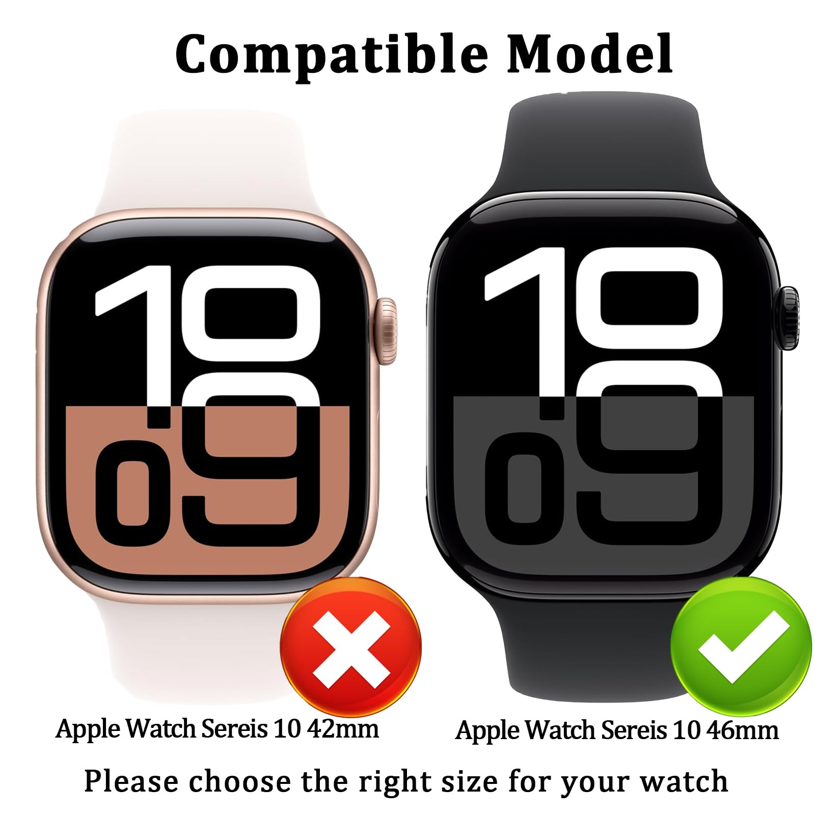 Haanilkyi [6 Pack] Case For Apple Watch Series 10 46Mm Screen Protector, Ultra Thin Tempered Glass Full Coverage Hard Pc Protect