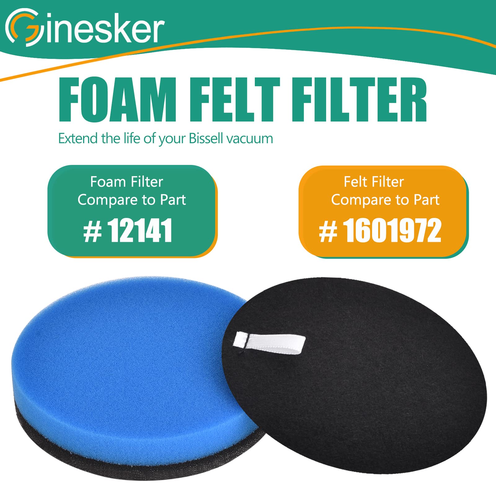 3 Sets Replacement Filter Compatible With Bissell Cleanview Pet Vacuum 2252 2254 2256 2258 2486 Powergroom 22528 Powerforce 3334