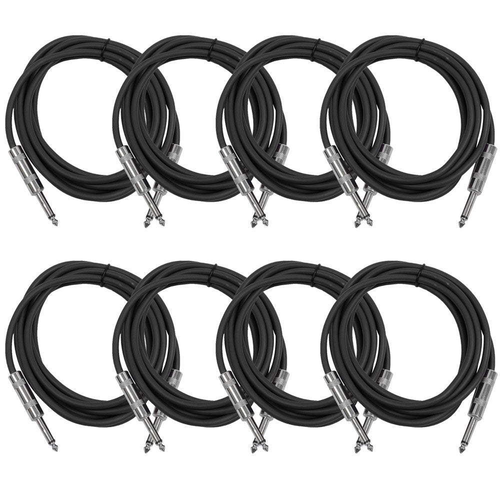 Seismic Audio Speakers Guitar Cables, Ts     Guitar Cables, 10 Feet, Black Colored, Pack Of 8