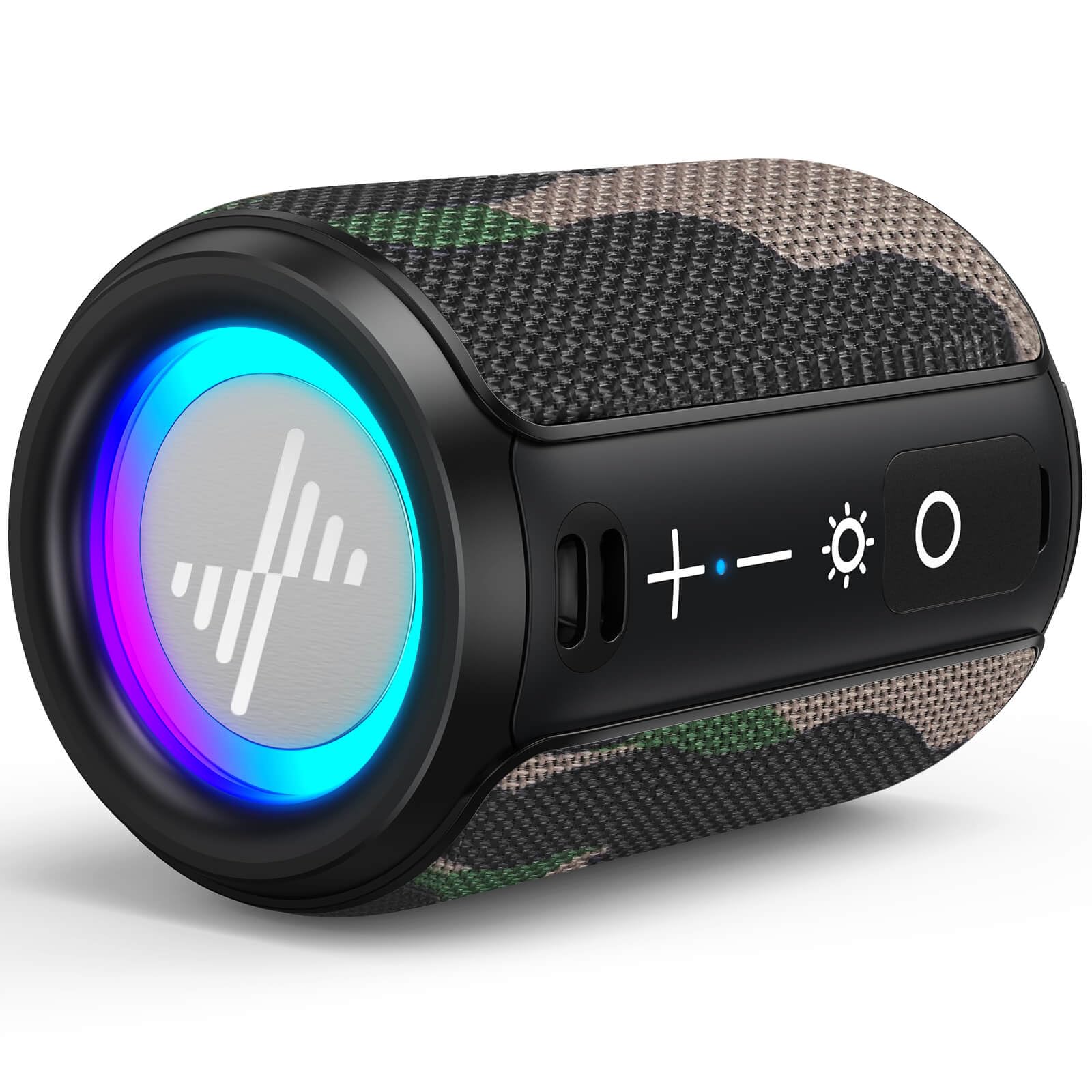 LENRUE Small Portable Bluetooth Speaker with Lights, TWS Stereo Surround Sound, Type C Powered, Bluetooth 5.3, TF Card Input, Wi