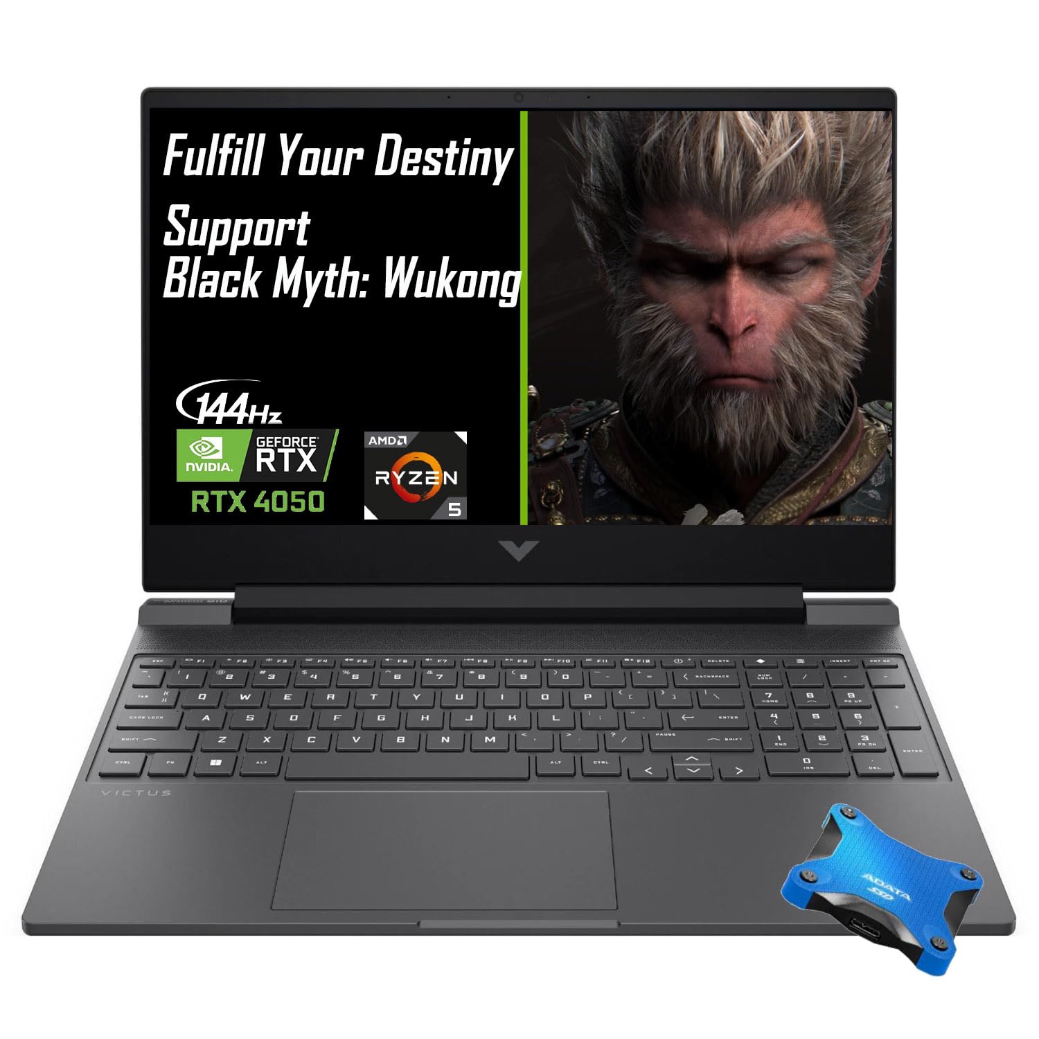 HP Victus 15.6 Ryzen 5 RTX 4050 Gaming Laptop, 15.6 FHD 144Hz, AMD Ryzen 5 8645HS (Beats Intel i7-1355U), NVIDIA GeForce RTX 405