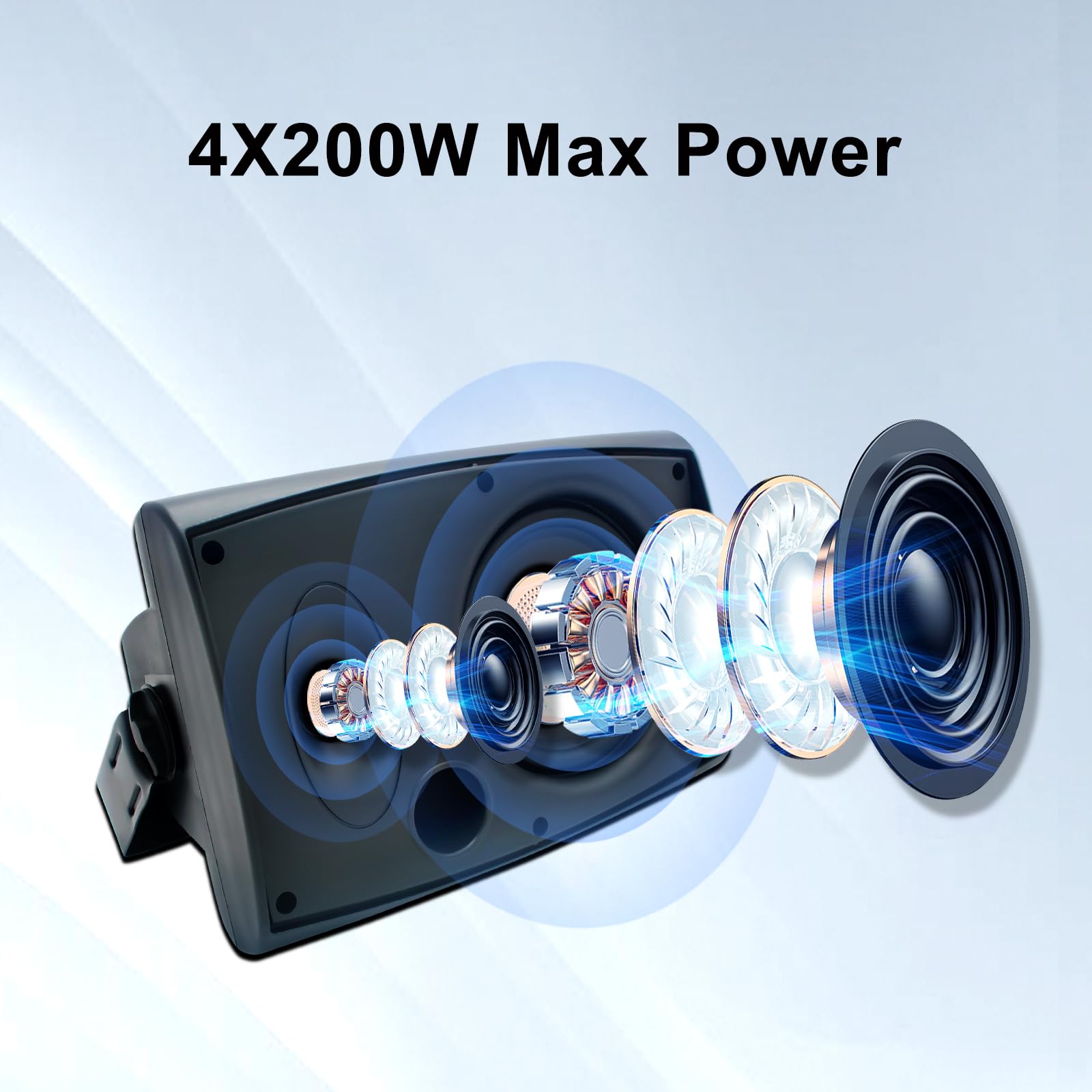 Studiofinix 6.5 Inch Outdoor Speakers Wall Mounted 800W   Waterproof And High Performance Audio Solution For Indoor/Outdoor,Home