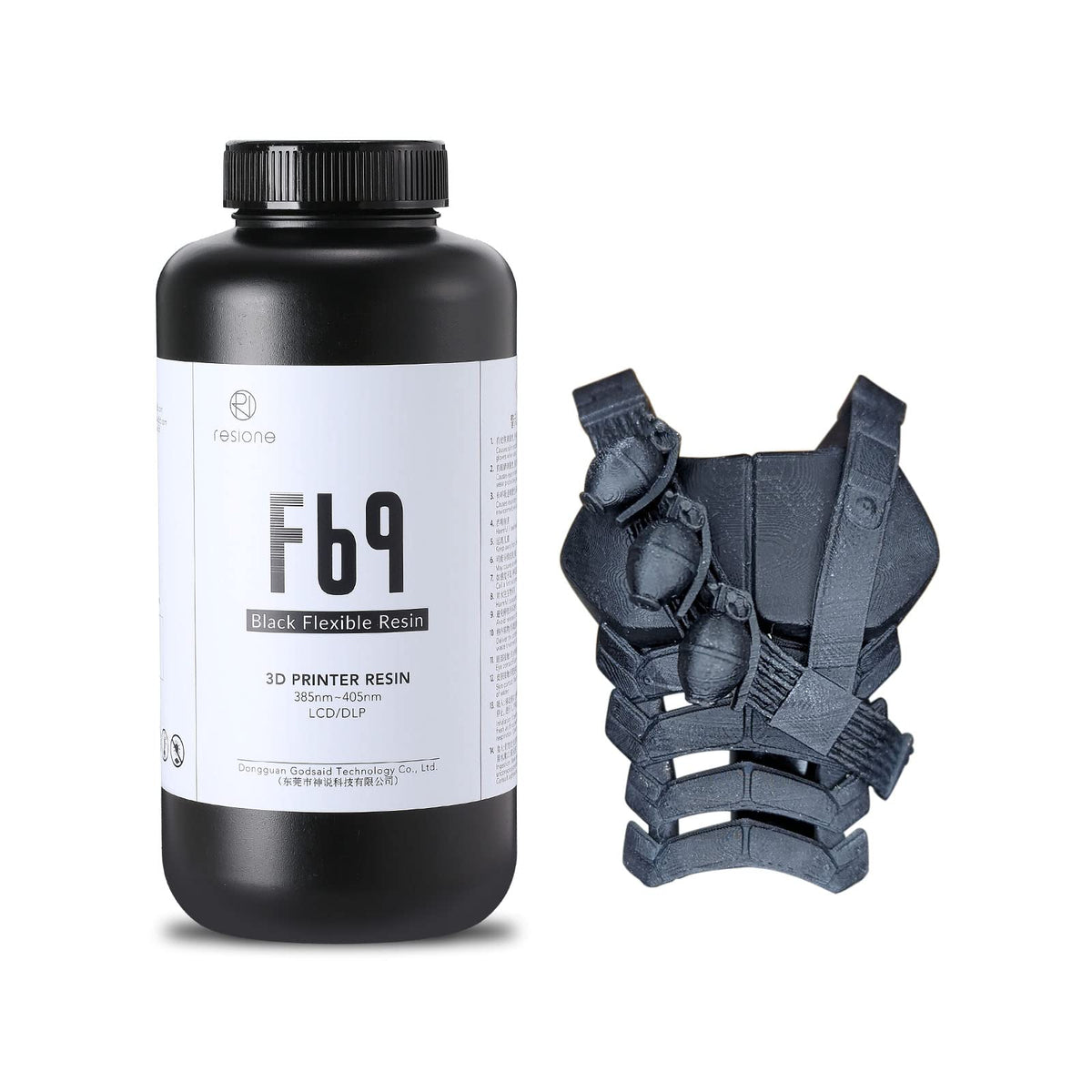 Resione F69 Flexible 3D Printer Resin, 405Nm Uv Curing Dlp Lcd Msla Resin Rubber Like Tpu Like Photopolymer Resin For Lcd Printi