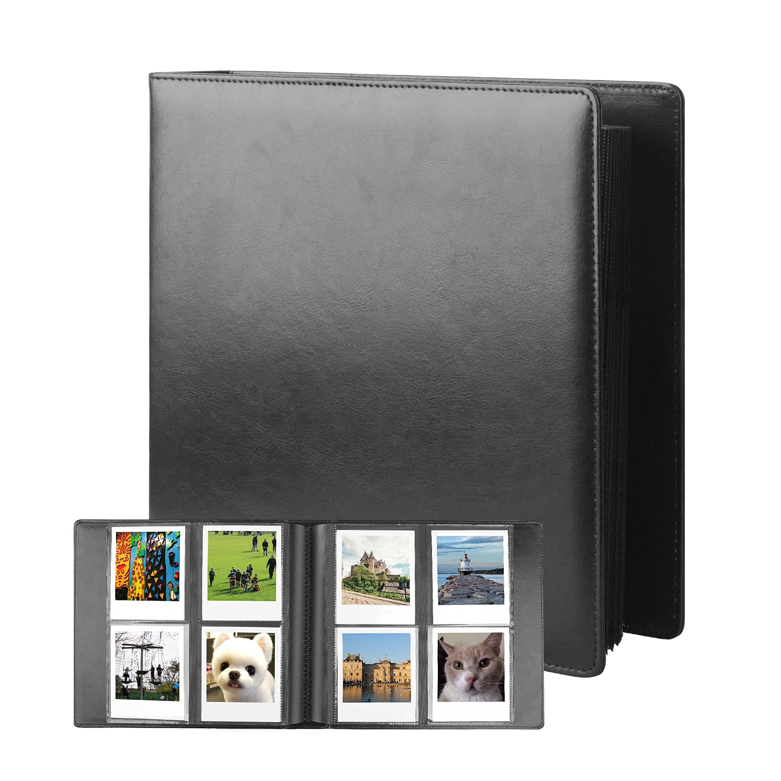 192 Pockets Photo Album For Fujifilm Instax Wide 300 Camera, Polaroid 600 I Type Film Album, Extra Large Picture Albums For Polaroid Now Onestep2 Onestep+ Instant Camera, Pop Lab Print Camera (Black)