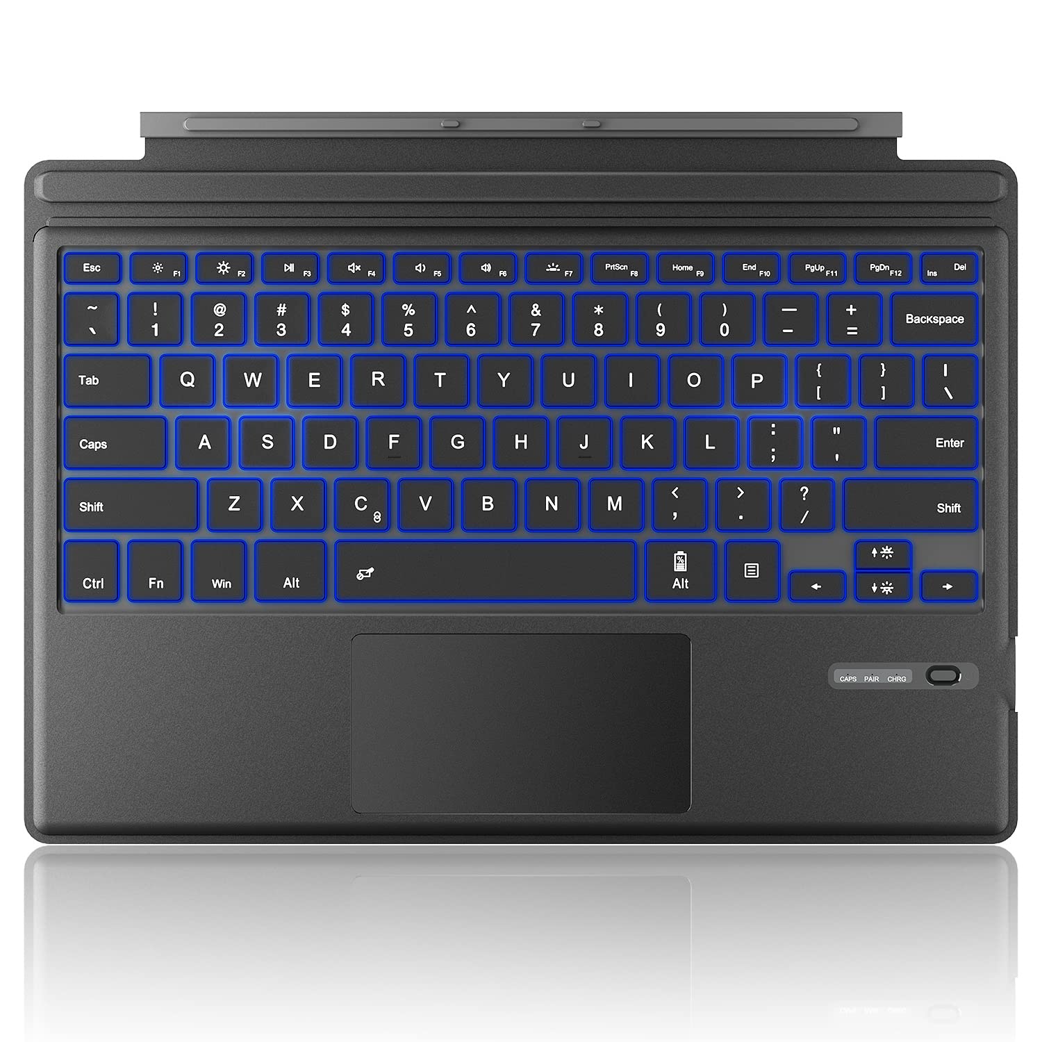 TOMSENN Surface Pro Type Cover, Portable Wireless Bluetooth Keyboard with Touchpad, 7-Color LED Backlit and Built-in Rechargeabl