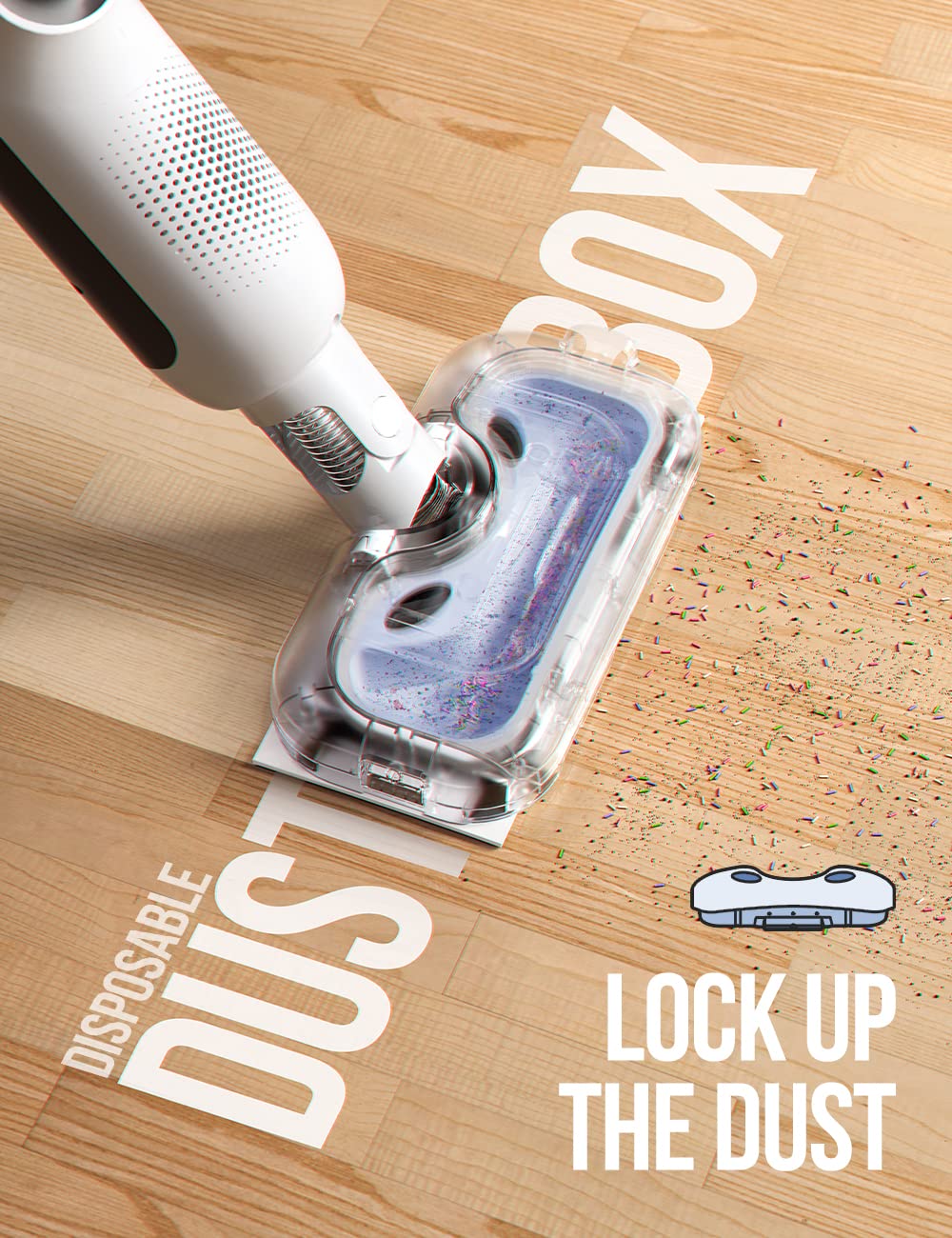 Litheli Cordless Vacuum Mop Cleaner, 2 In 1 Hard Floor Stick Vacuum, Wet Dry Mop, 2 Disposable Dust Boxes, 14 Disposable Pads &