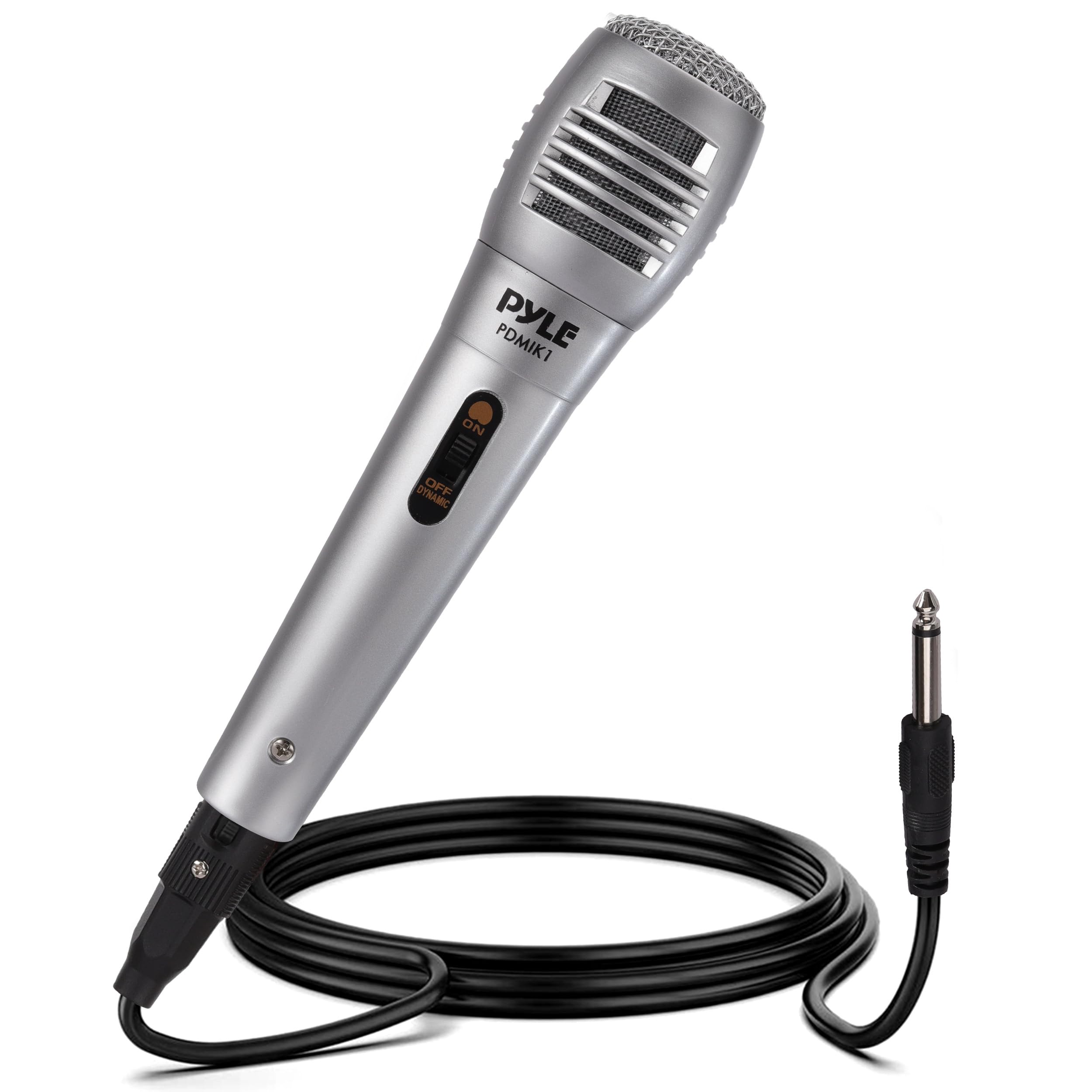 Pyle Wired Dynamic Microphone, Uni-Directional, Handheld Mic with Pop Filter, Steel Mesh Grill, 6.5 ft XLR Cable, Ideal for Stag