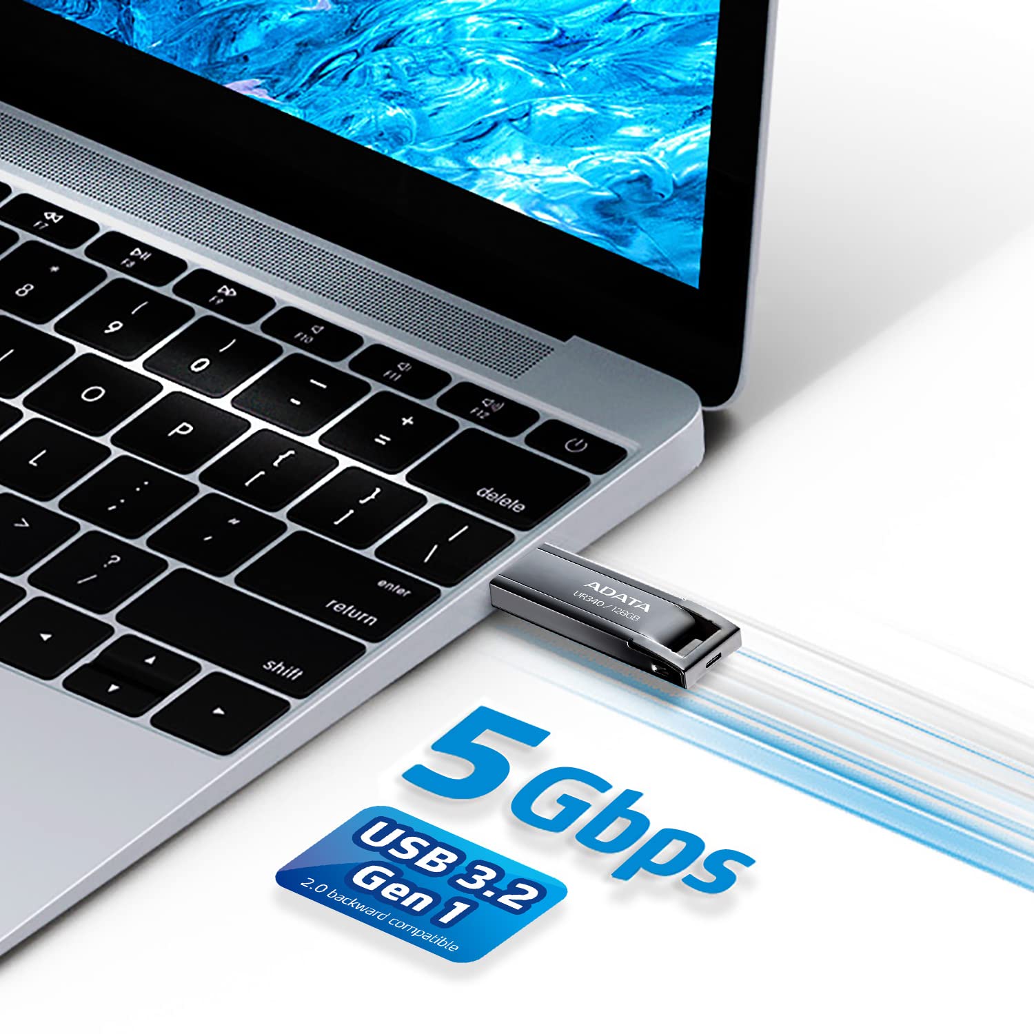 Adata Usb 128Gb Uv340 Bk 3.0 Interface Usb 3.2 Gen 1