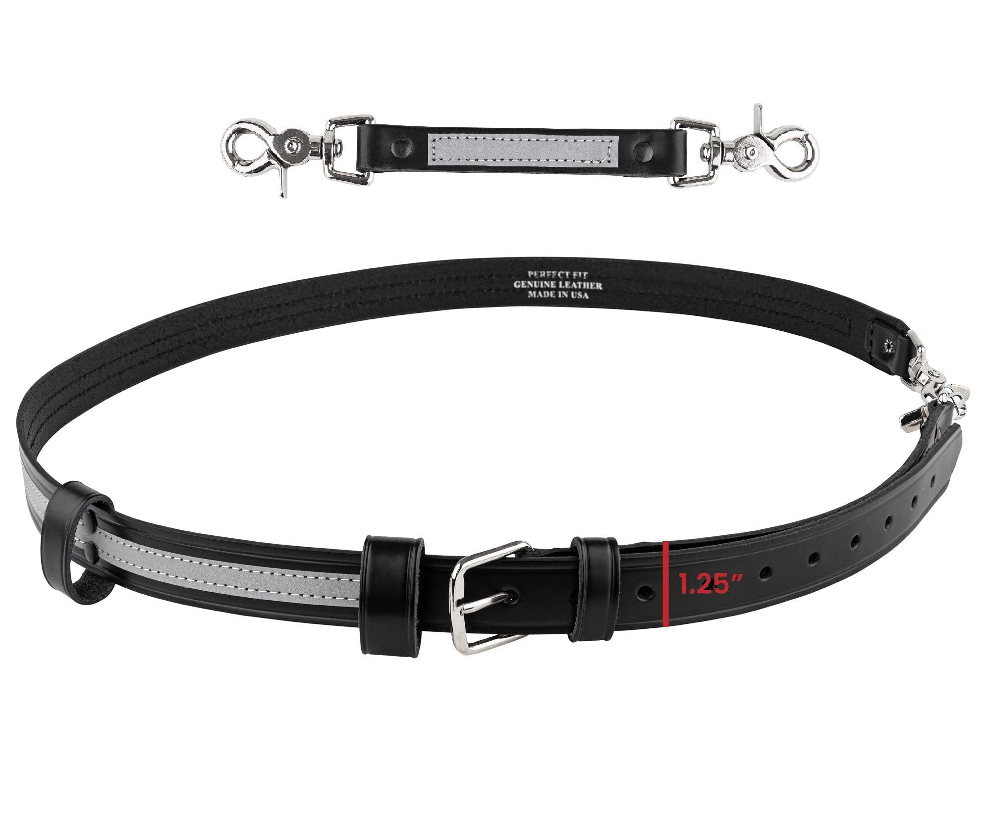 Perfect Fit Firefighter Leather Reflective Bundle  Radio Strap And Anti Sway Holder Combo Kit