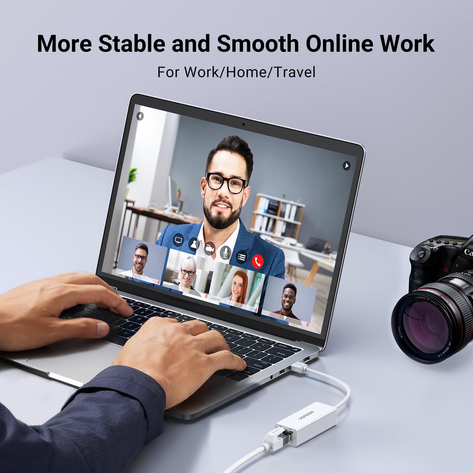 Ugreen Usb A To Ethernet Adapter, 10/100 Mbps Network Adapter, Rj45 Wired Lan Internet Adapter For Laptop Pc Compatible With Nin