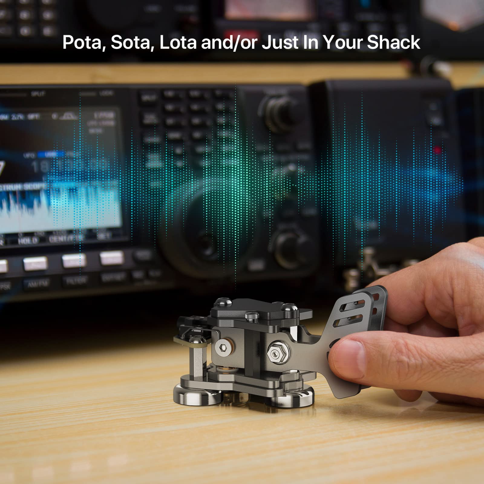 Mini Key Morse Radio Ham Send Telegram Double Paddle Morse Code Key With Stainless Steel Body Three Neodymium Magnets Base Gray