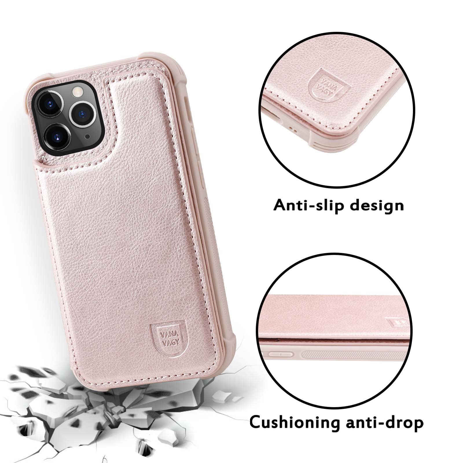 Vanavagy Wallet Case Compatible For Iphone 14 Pro For Women Men,Pu Leather Flip Folio Phone Cover Fits Magnetic Car Mount With C