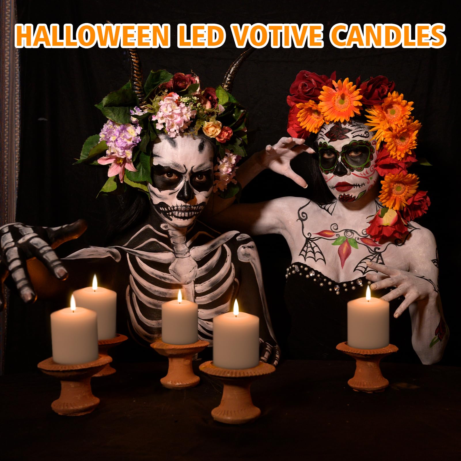 Genswin Flameless Pillar Candles Flickering With Remote Timer, Battery Operated Real Wax Led Votive 3D Wick Candles 6 Pack White