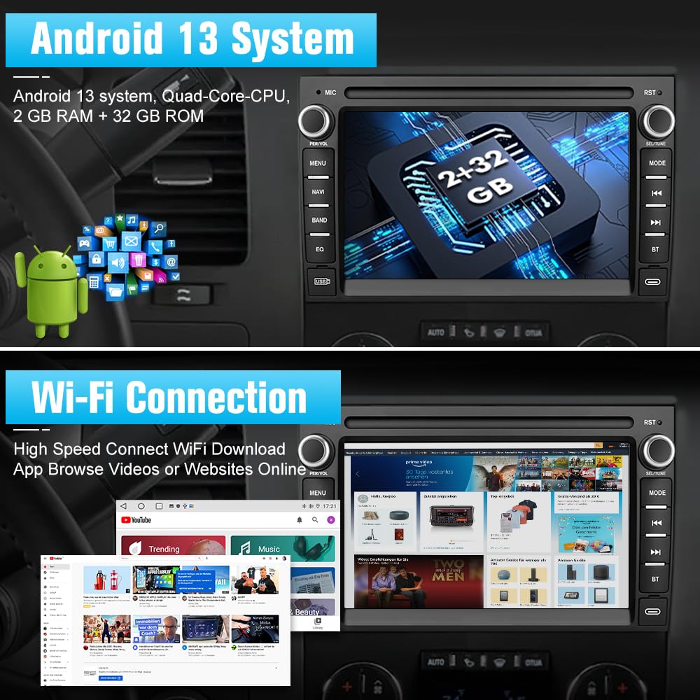 Awesafe Car Stereo For Chevrolet Silverado Gmc Sierra Yukon 2007 2013, Android Gps Navigation Head Unit Radio Replacement With C