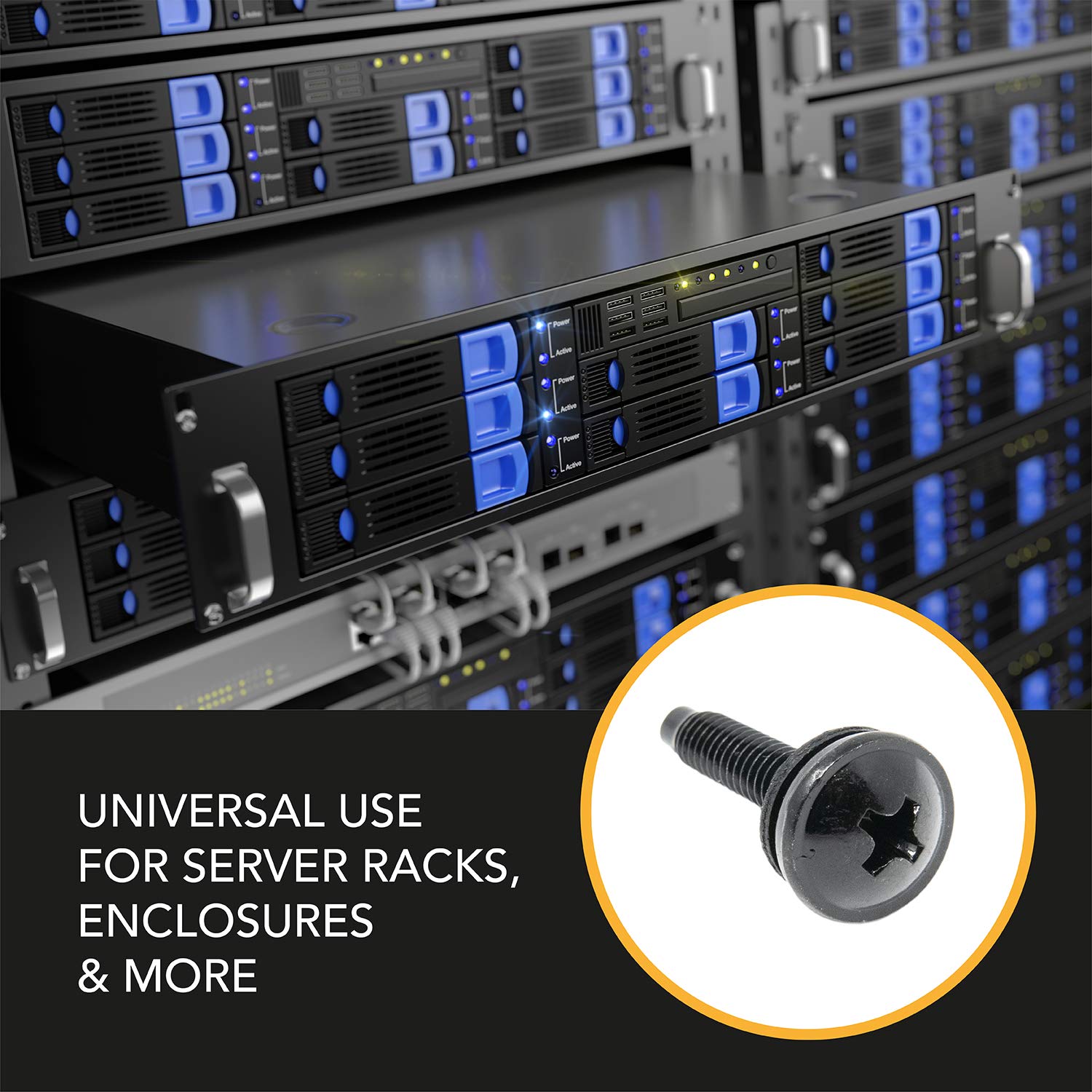 Rack Screws 10 32 Screws [50Pk]. Use 10 32 Rack Screws As Rack Mount Screws, Server Rack Screws, Network Rack Screws, Rack Screw