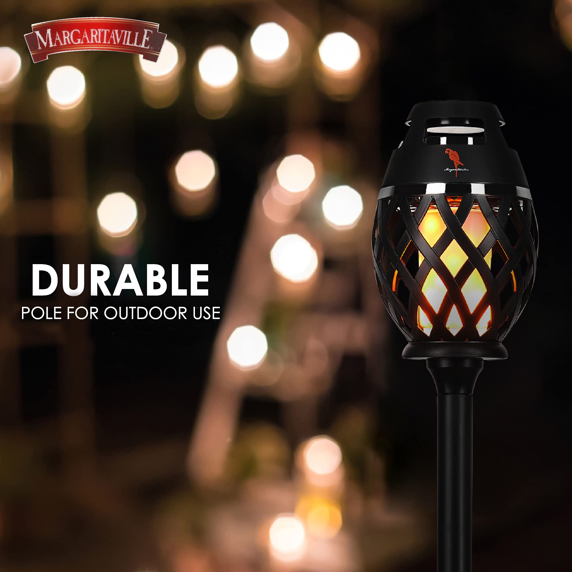 Margaritaville Tiki Torch   Waterproof Bluetooth Speaker, Portable Party Speaker With Flickering Led Lights, Perfect For Travel,