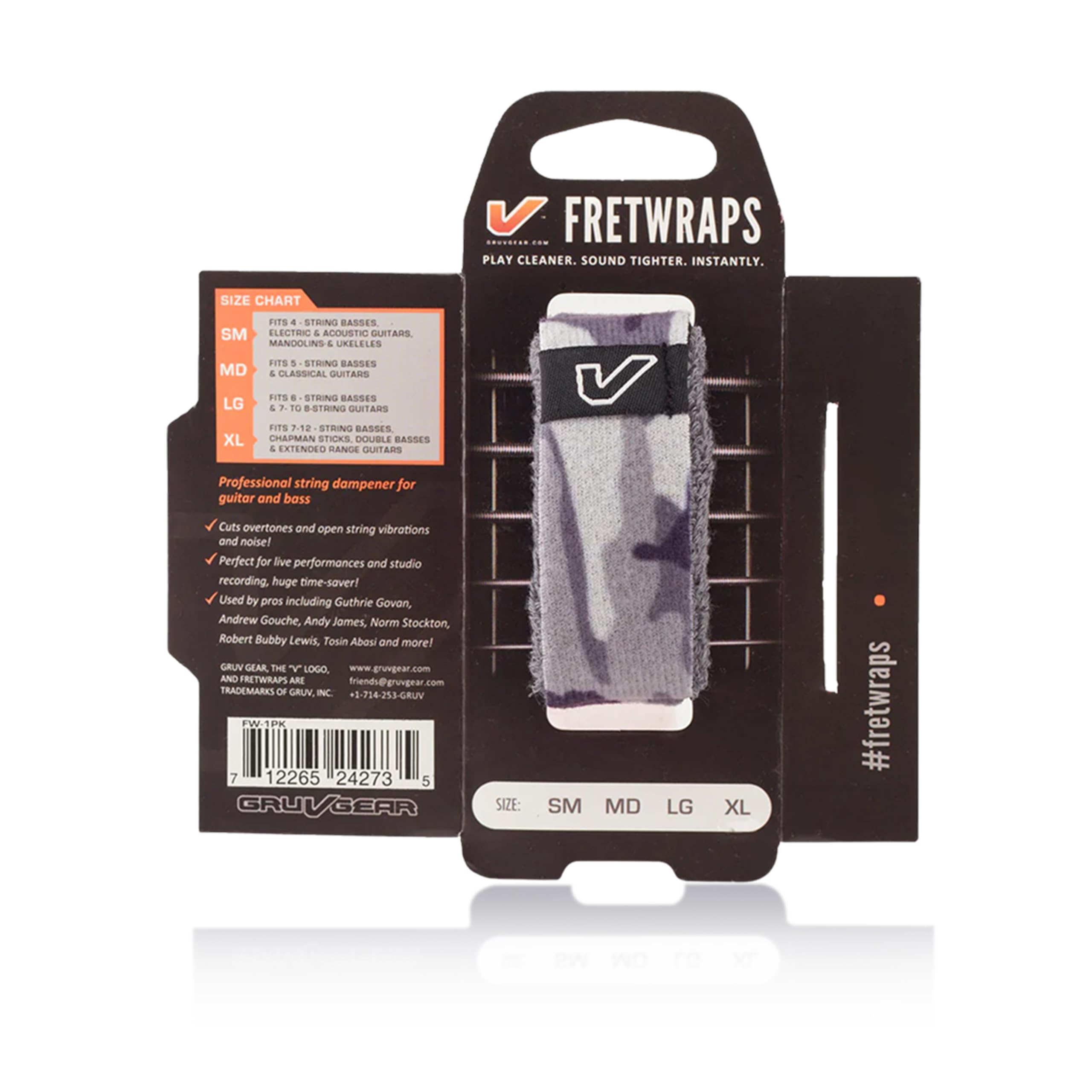 Gruv Gear FW-1PK-CMW-SM FretWraps Camo String Muter 1-Pack , Small, Camo White
