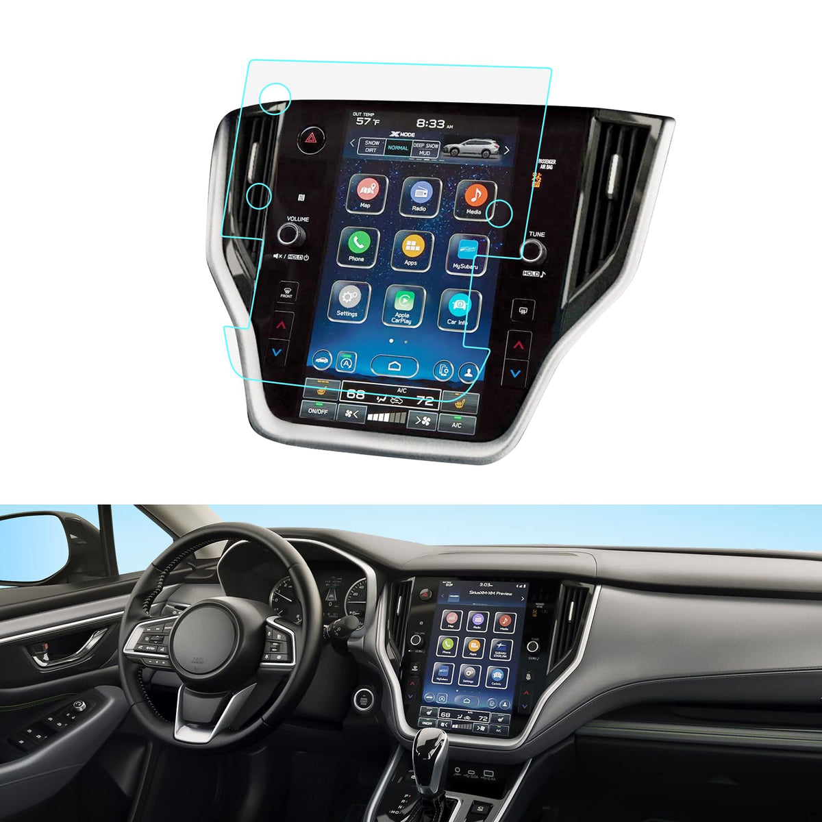 Luwu For 2024 2025 Subaru Outback Screen Protector 11.6Inch,2020-2025 Subaru Outback Accessories Outback Legacy Navigation Protective Film 2025 Outback Touchscreen Protector 2025 Outback Navigation