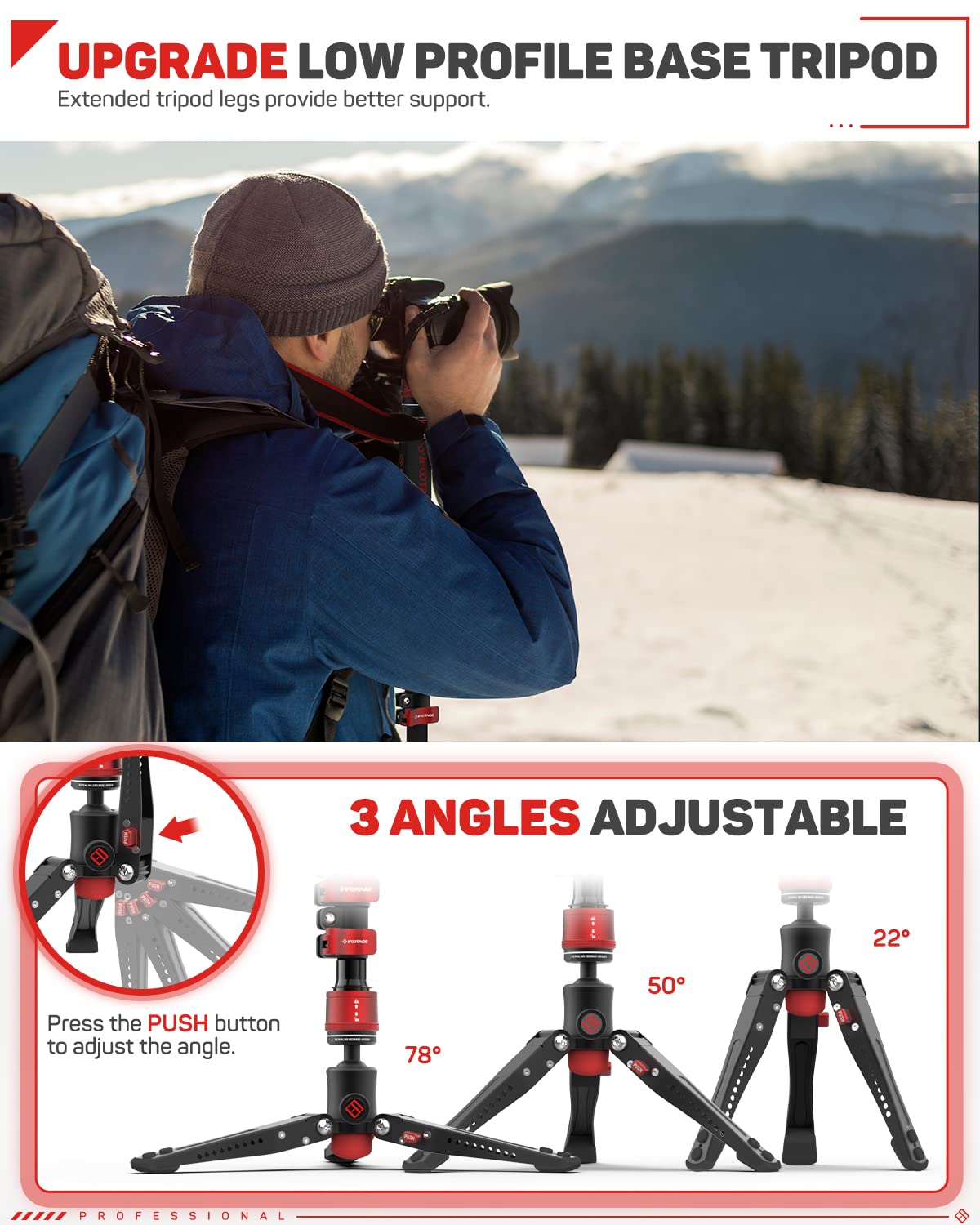 Ifootage 71'' Aluminum Monopod, Cobra 3 A180F, Telescopic Video Monopod With Feet, Professional Monopod For Dslr Cameras, Portab