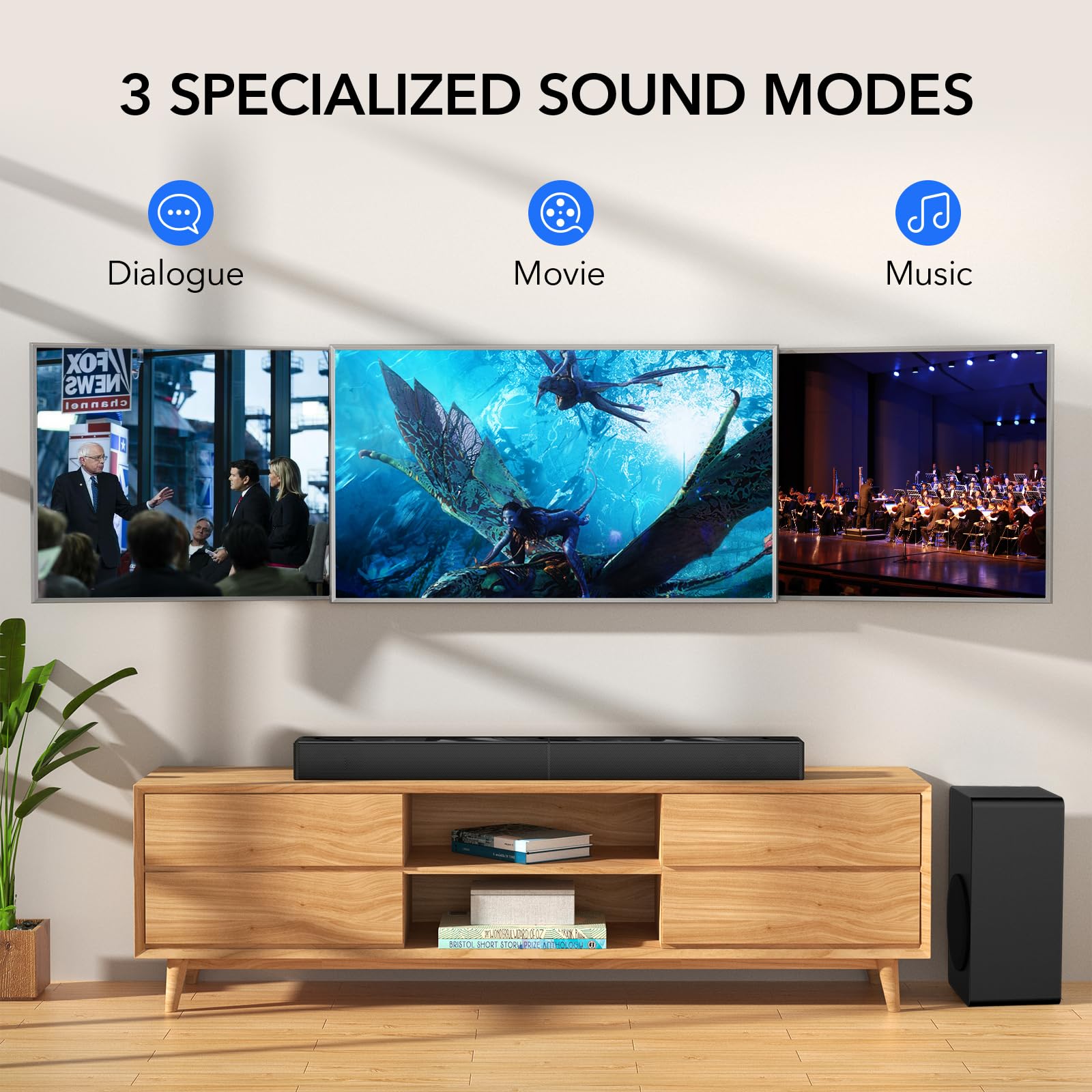 Larksound 2.1 Ch Sound Bar With Subwoofer, 31'' Soundbar For Smart Tv With Hdmi, Optical, Aux, Bluetooth, Usb - Surround Sound S