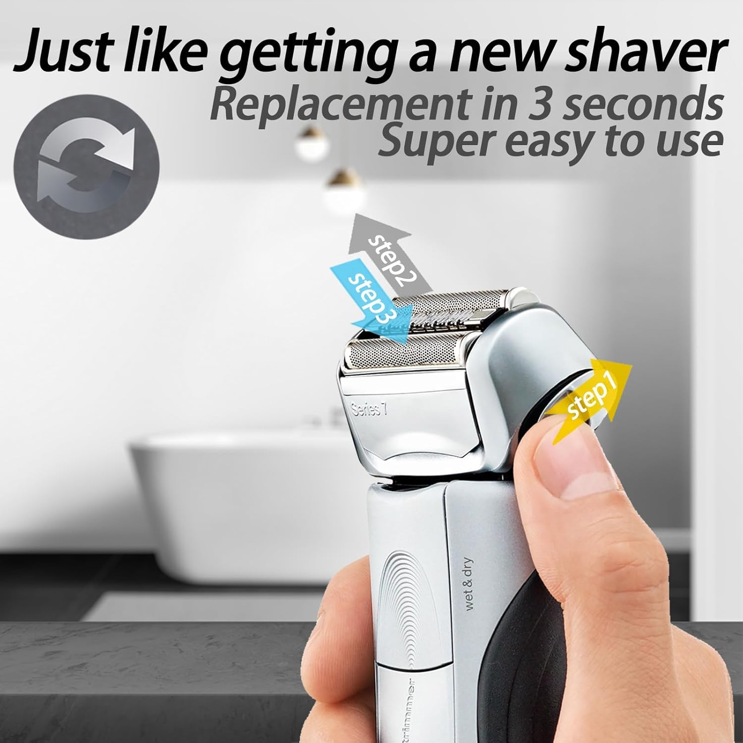 Series 7 70S Eletric Razor Replacement Head Accessory, Suitable For Braun 795 790Cc 7899Cc, 720Cc, 720S 4 760, 7383 9565 9585 Et