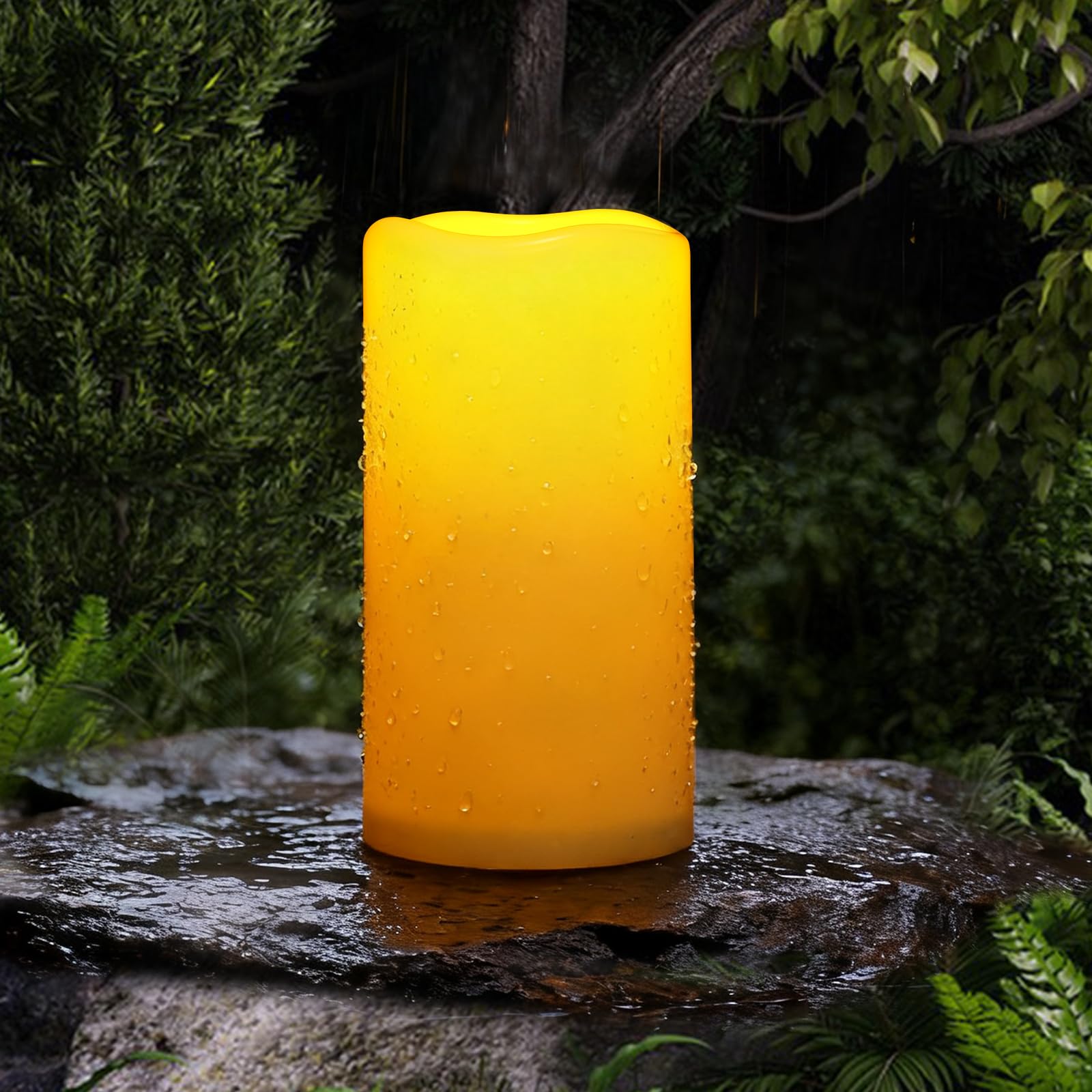 Homemory Large Solar Candles Outdoor Waterproof, 4x8, Dusk to Dawn, Solar Powered Flameless Candles for Outdoor, Lanterns