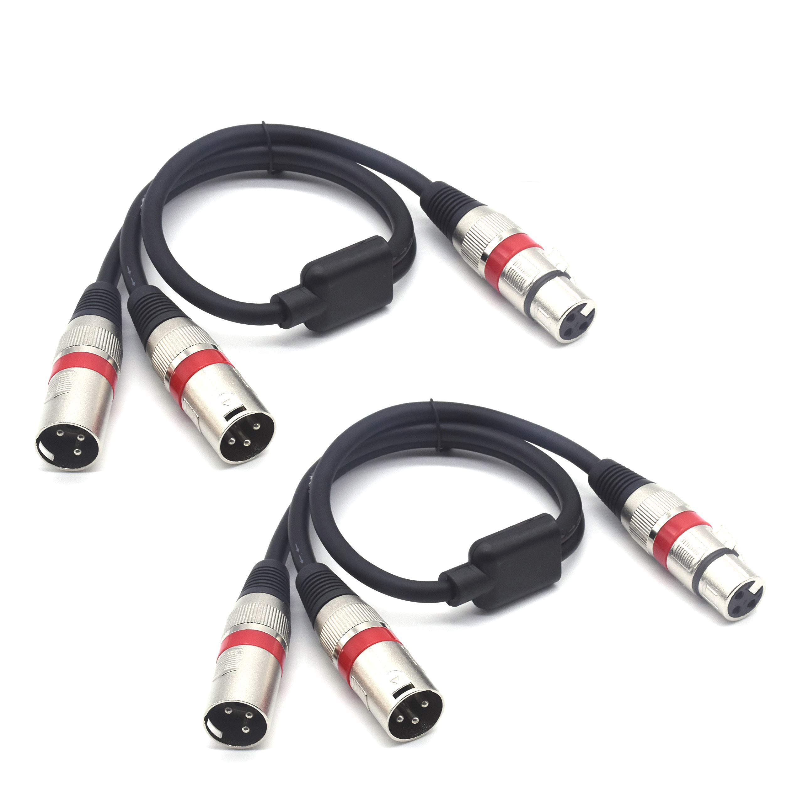 Siyear Balanced Xlr Splitter Cable   Xlr Female To Dual Xlr Male 3 Pin Patch Y Cable Microphone Splitter Cord Audio Adapter (50C