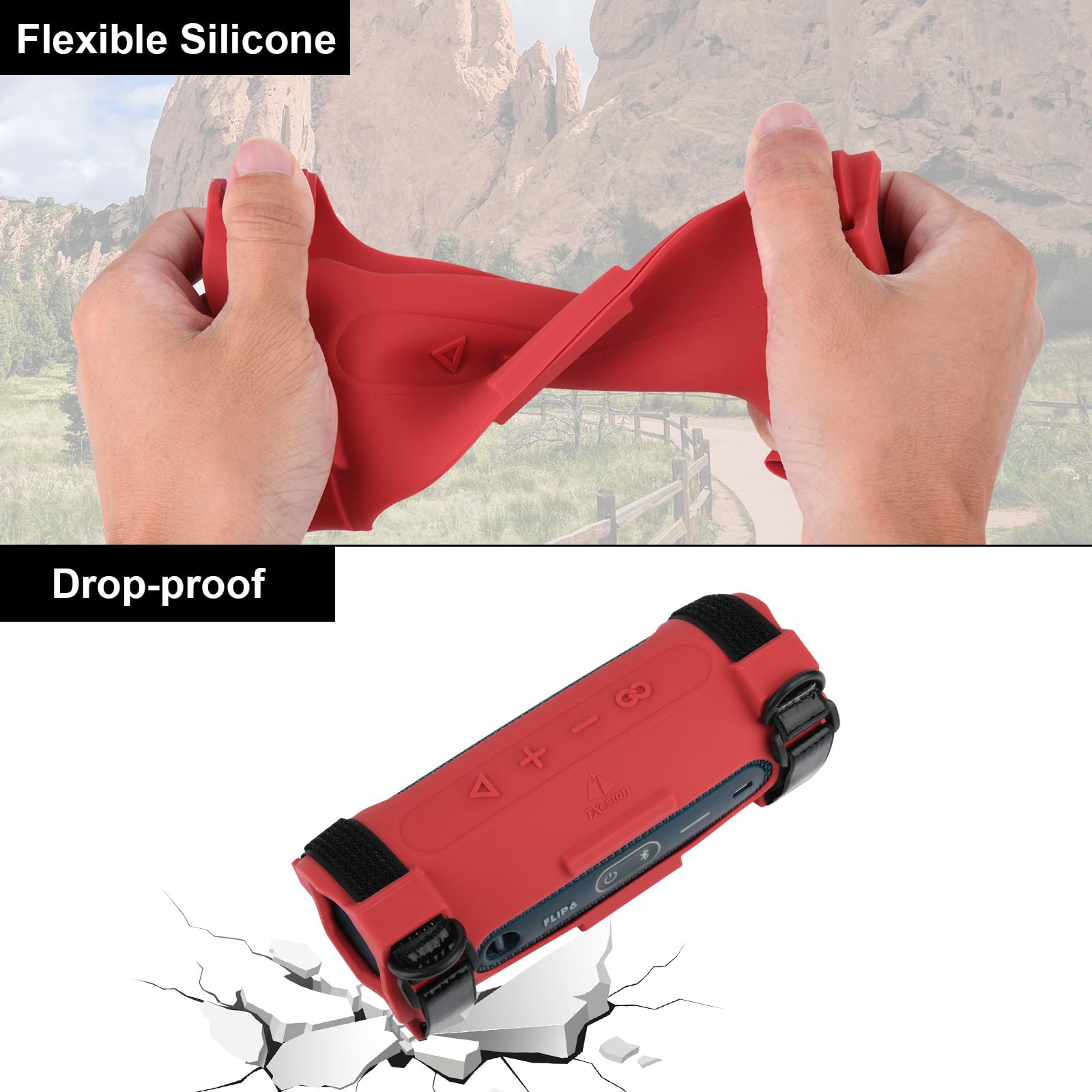 Txesign Silicone Case Cover Compatible With Jbl Flip 6 Bluetooth Speaker, Protective Case Jbl Flip 6 Travel Speaker Pouch With S