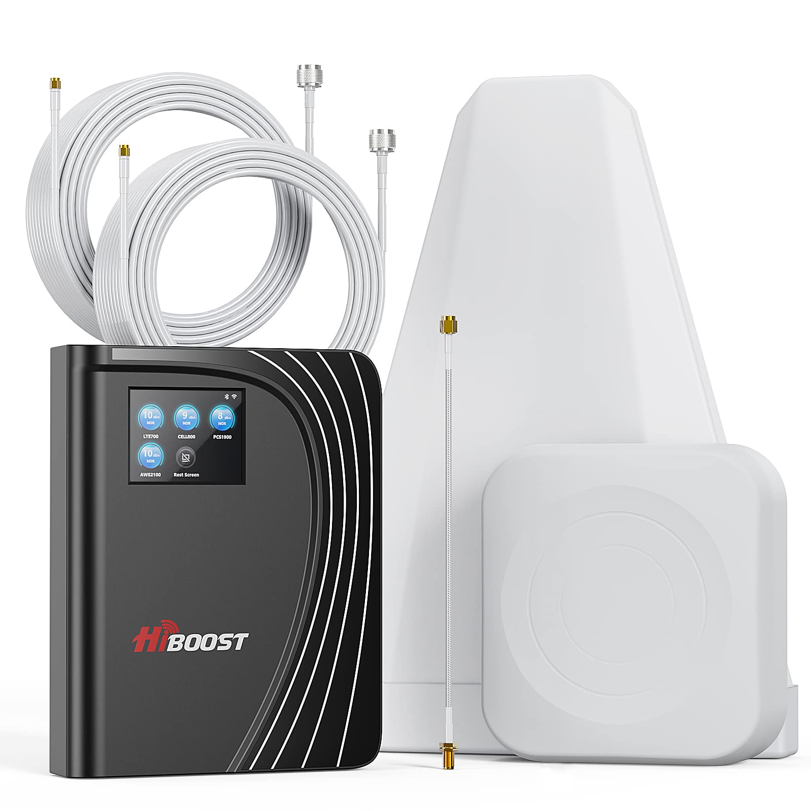 Cell Phone Signal Booster, 4G Lte 5G Cell Phone Booster With Lcd Touch Screen Cover 6,500 Sq Ft For Home Office All U.S. Carriers Verizon, At&T, T Mobile 65Db High Gain Support All Band | Fcc Approved