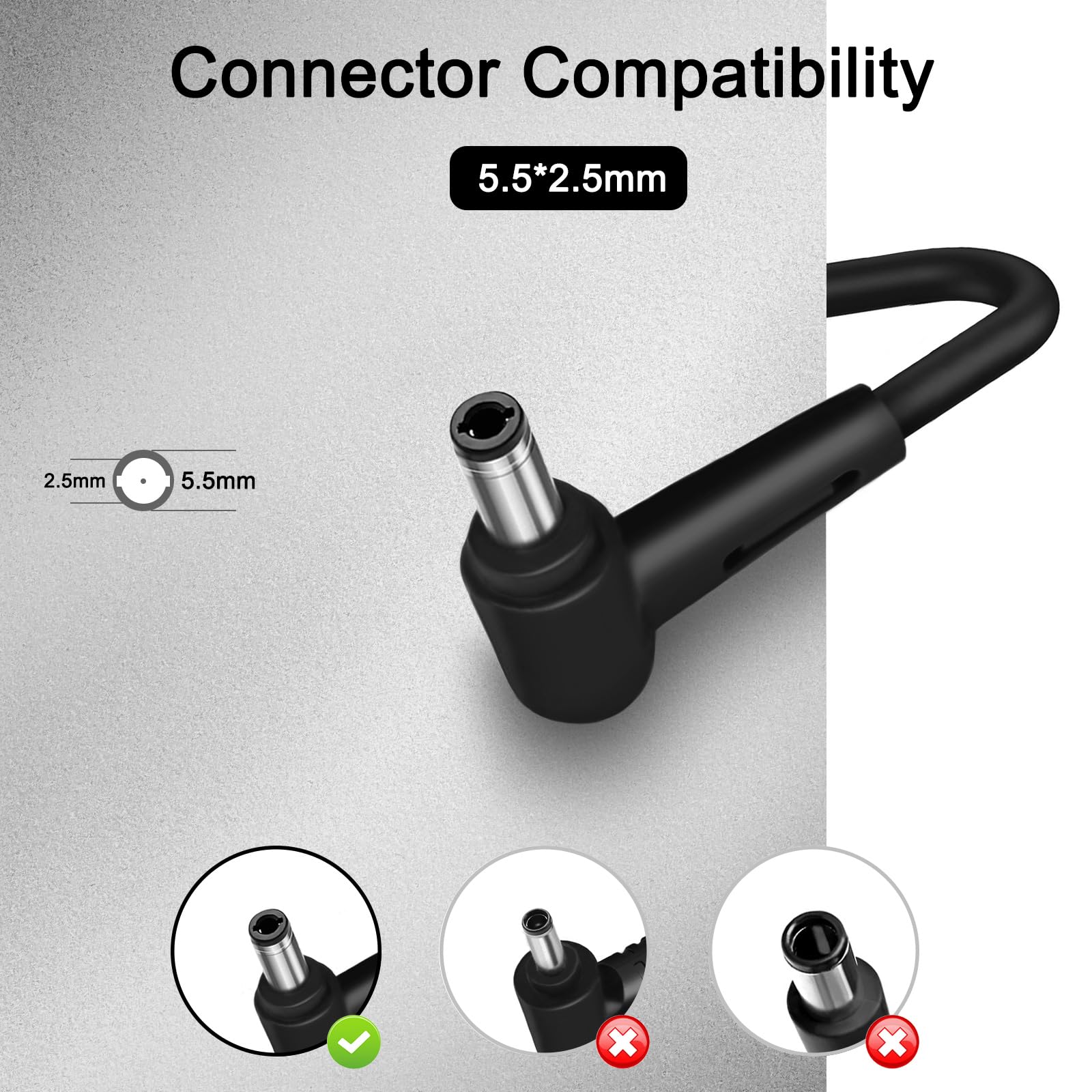 90W Charger For Asus Monitor Power Cord Asus Rog Strix Pg279Q Pg279 Pg279Qz Xg27Uq Pg259Qn Tuf Gaming Vg27Aq Vg32Vqr Vg35Vq Vivo Aio V230I V230Ic Power Adapter Adp 90Le B