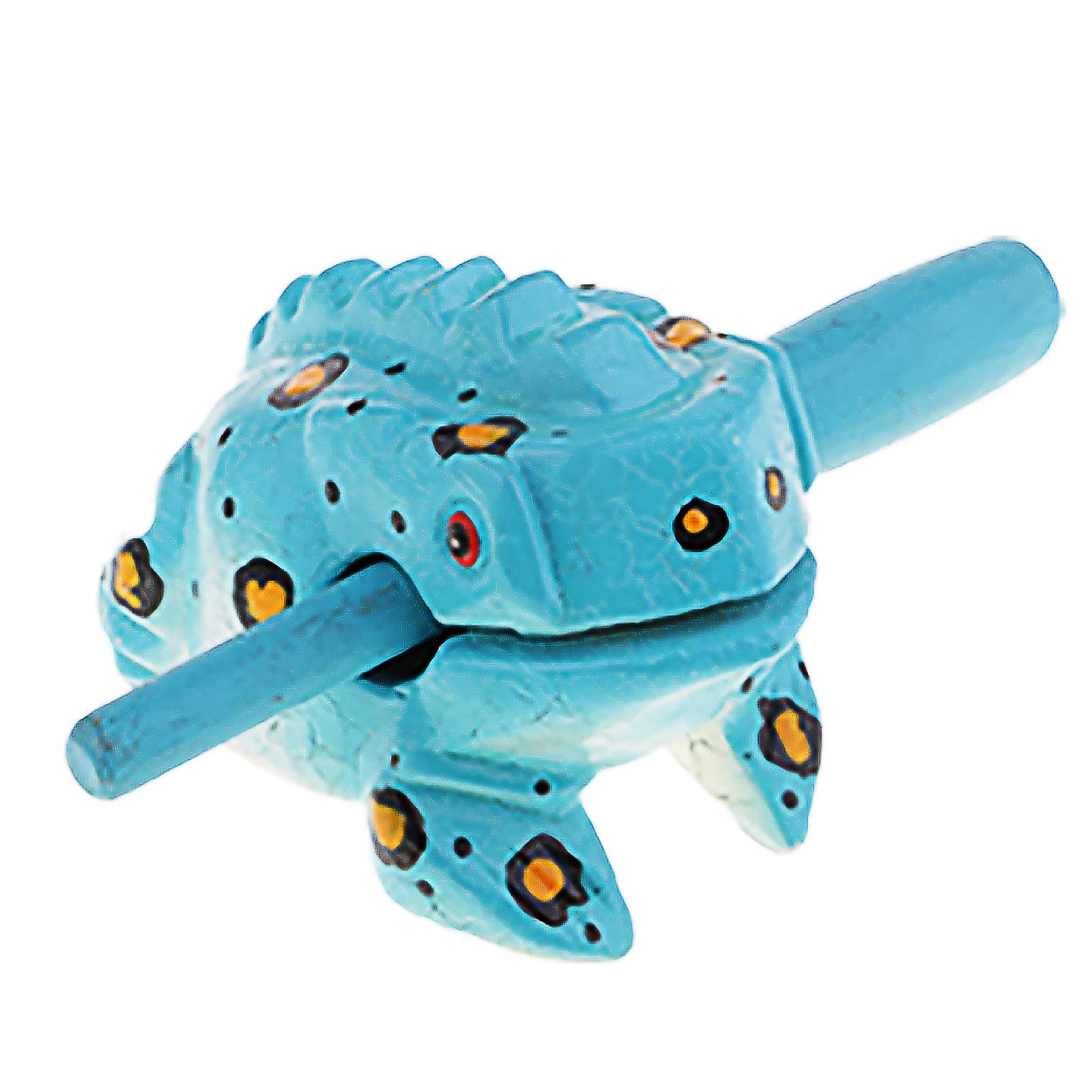 3.5'' Wooden Frog Guiro Rasp Instrument   Percussion Musical Tone Block Craft (Blue)