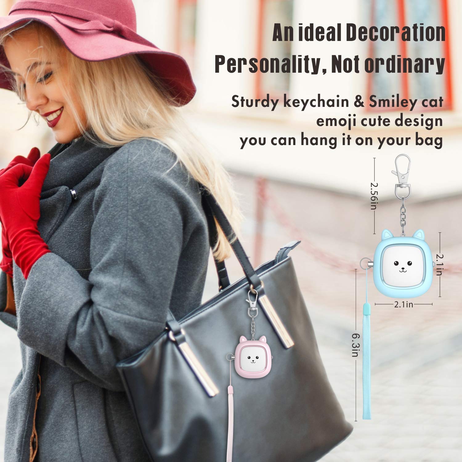 Safe Sound Personal Alarm, Vigoroad 2 Pack 130 Db Loud Siren Song Emergency Security Alarm Keychain With Led Light, Personal Sou