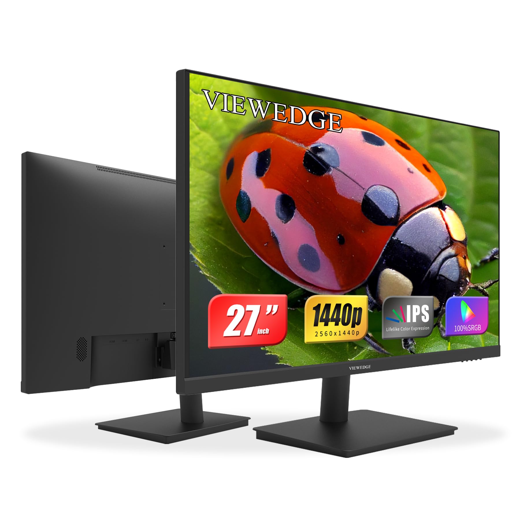 Viewedge 27 Inch Monitor With 2K 2560 X 1440 Ips Panel 75Hz | Computer Monitor 27 Inch Qhd With Hdmi, Dp And Vesa Wall Mountable