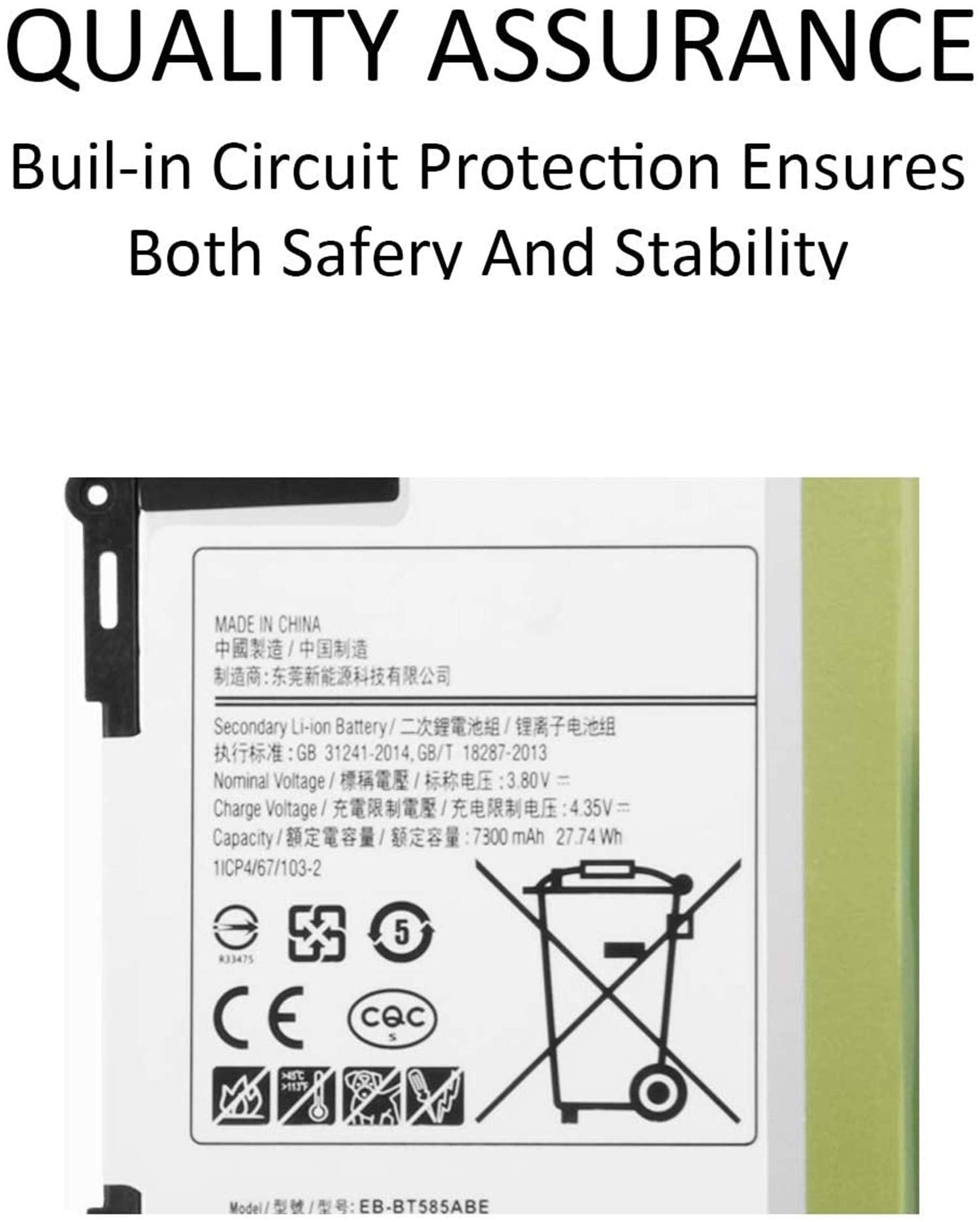 Eb Bt585Aba Eb Bt585Abe Gh43 04628A Tablet Battery Replacement For Samsung Galaxy Tab A 10.1 10.1'' 2016 Sm T580 Sm T585(3G,4G/L