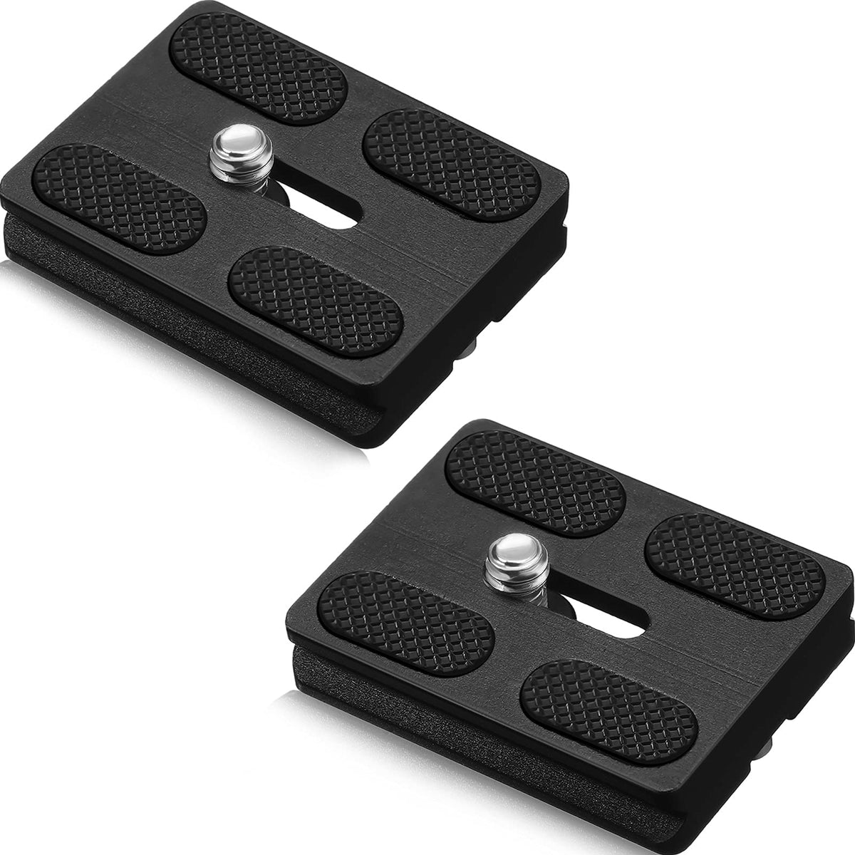 Frienda 2 Pieces Metal Quick Release Plate With 1/4'' 20 Camera Screw Tripod Mount Plate Fits Standard For Dslr Camera Tripod Ball Head(Black,Pu50)