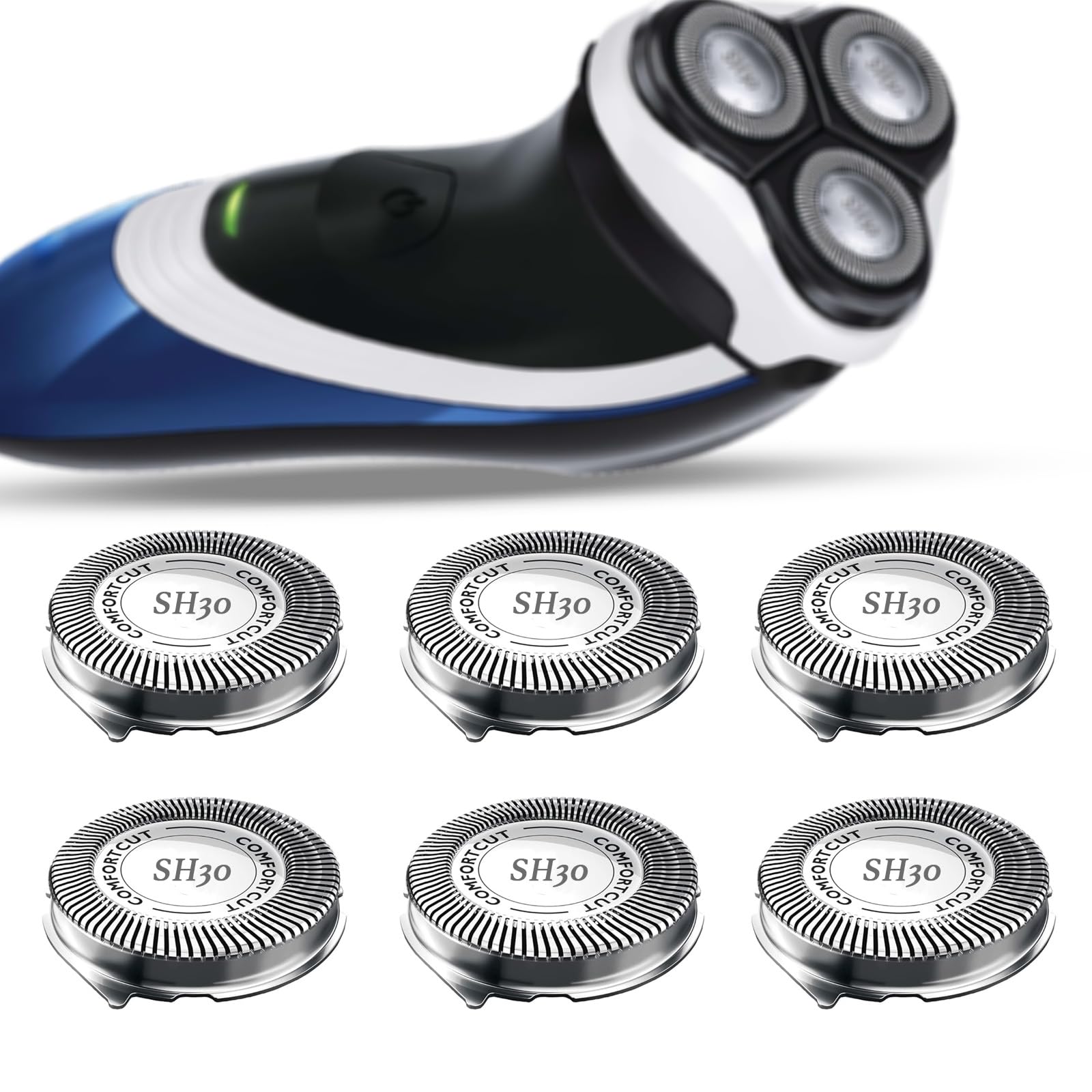 Sh30 Shaving Heads For Series 1000, 2000, 3000 And 5000X Razors, Shaver Replacement Blades With High Performance   Shave Wet And