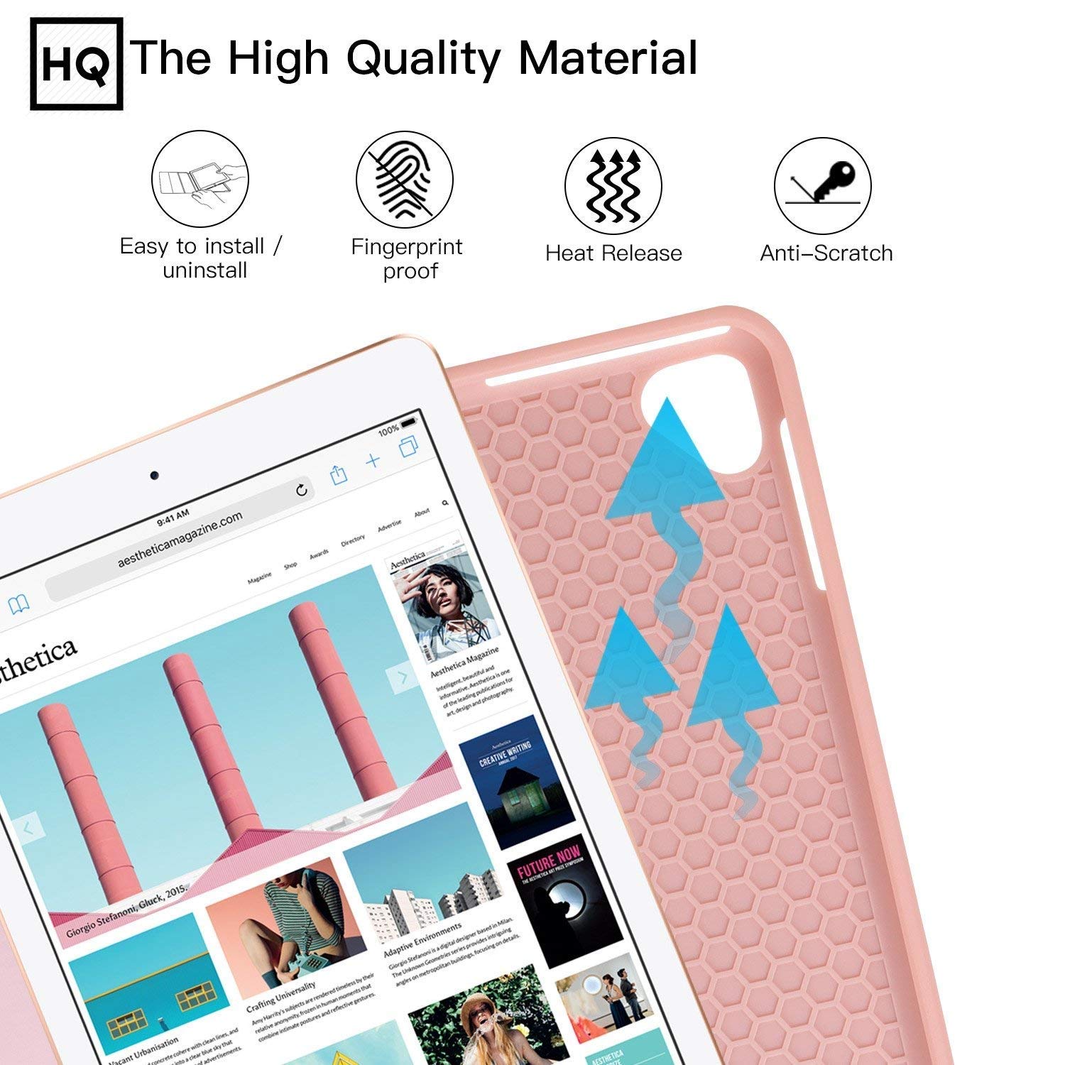 Ztotopcases For Ipad Pro 12.9 Inch 2017/2015 (1St & 2Nd Generation) With Pencil Holder, Lightweight Soft Tpu Back Cover + Auto S