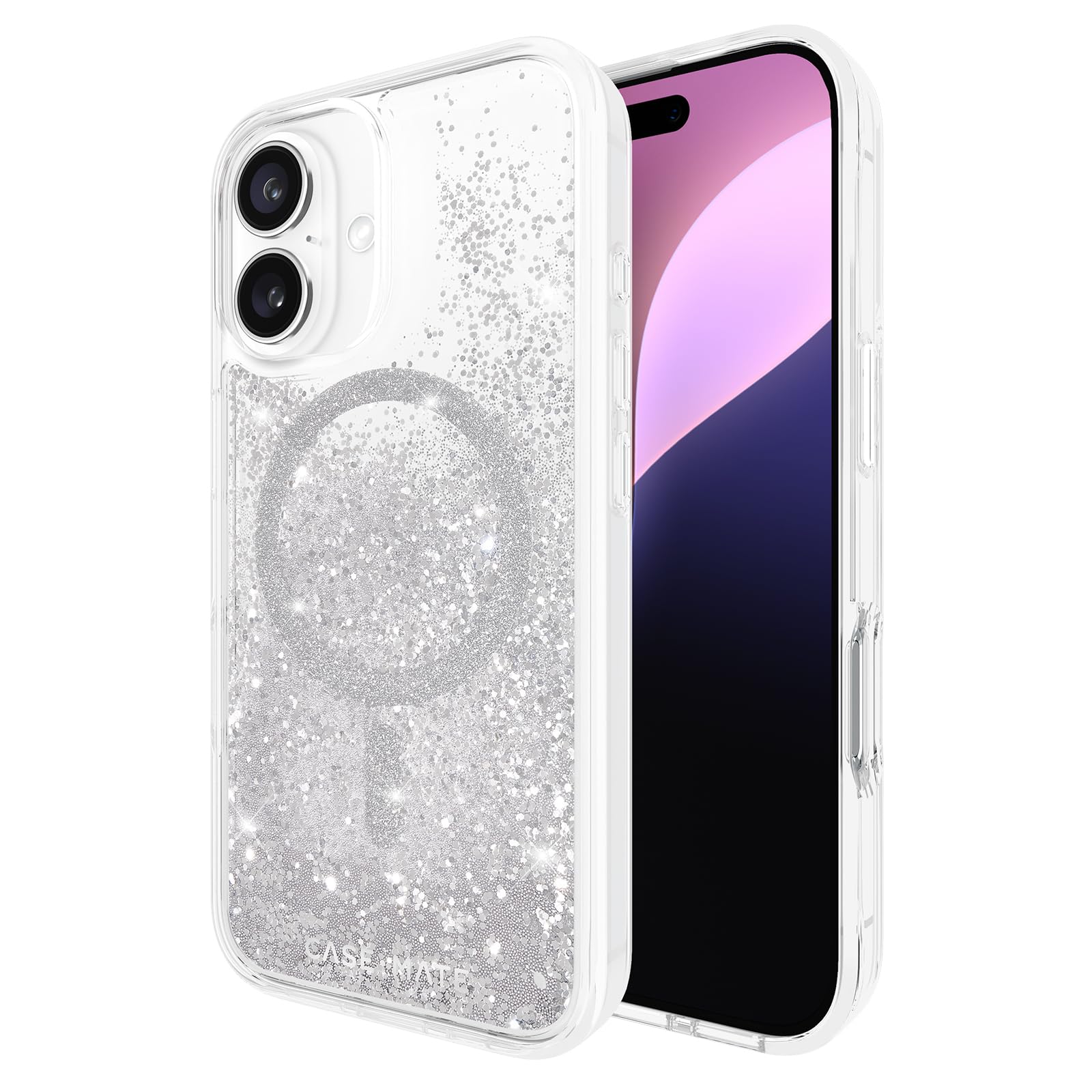 Case-Mate iPhone 16 Case [Compatible with MagSafe] - Sparkly Liquid Glitter Phone Case with 12ft Drop Protection - Premium Magne