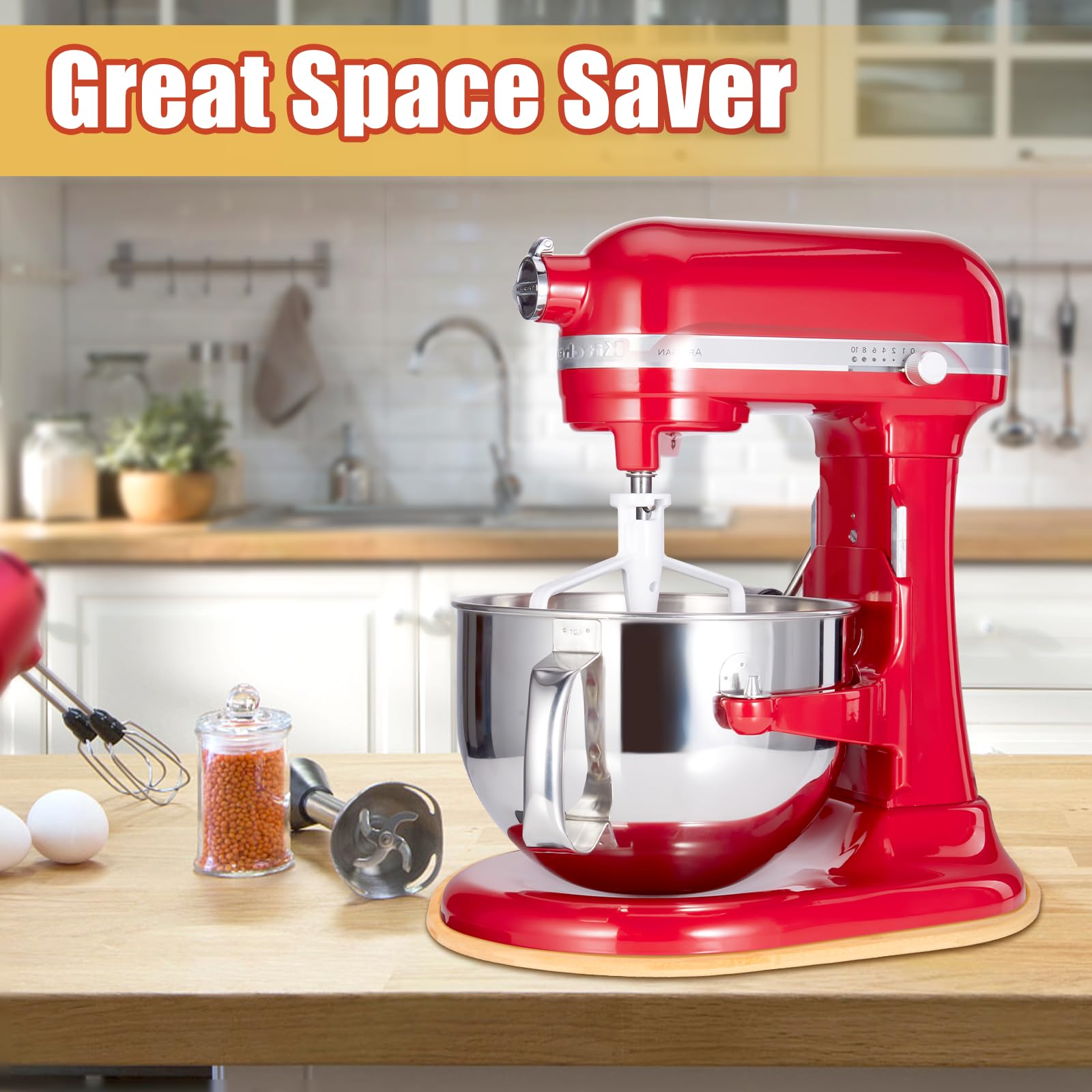 Mixer Sliding Slider Compatible With Kitchenaid Bowl Lift Mixer   Bamboo Kitchen Countertop Storage Mover Sliding Caddy Moving T