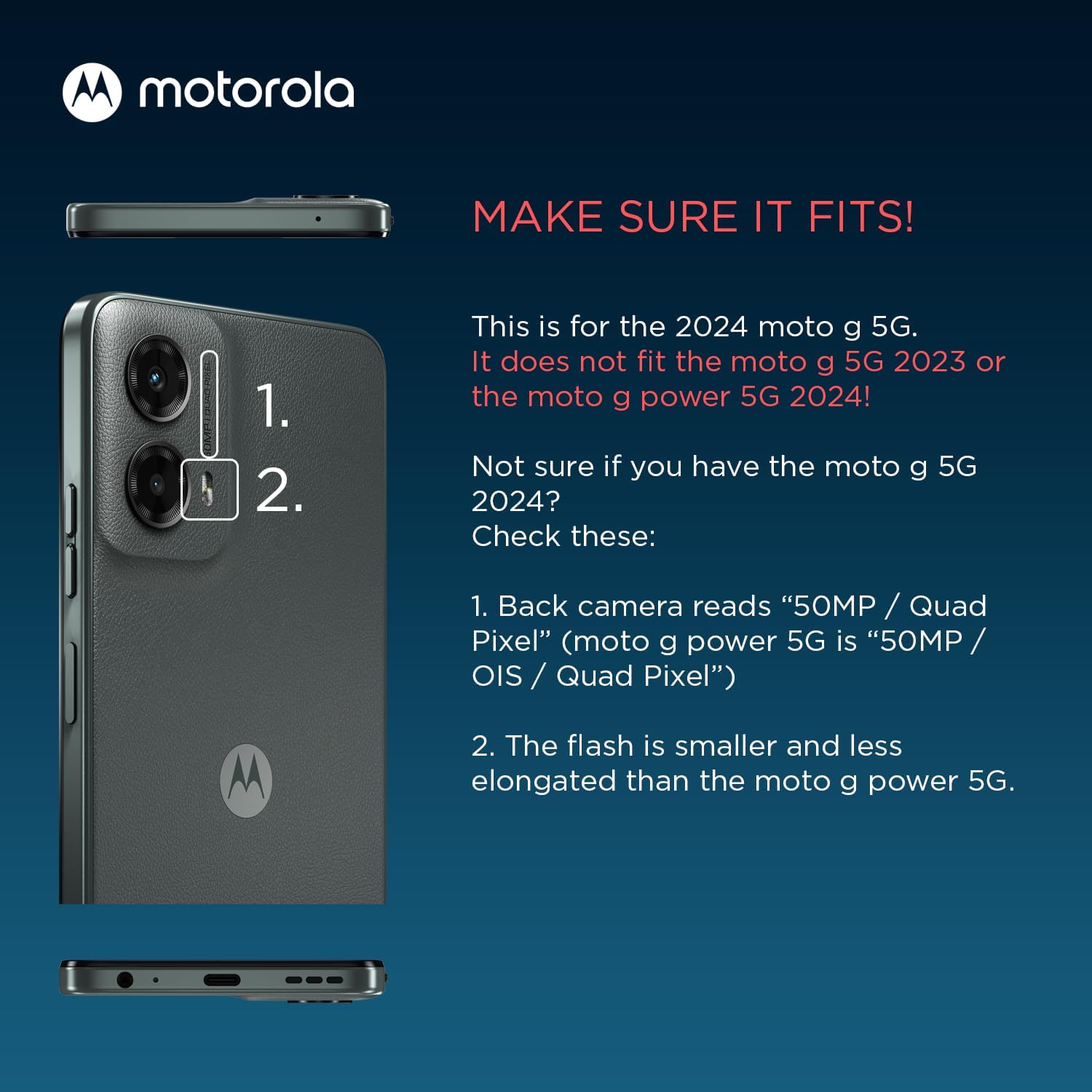 Motorola Moto G 5G (2024) Textured Protective Case  Daybreak   Precision Fit Shock Absorbing Cases For Enhanced Phone Grip, Styl