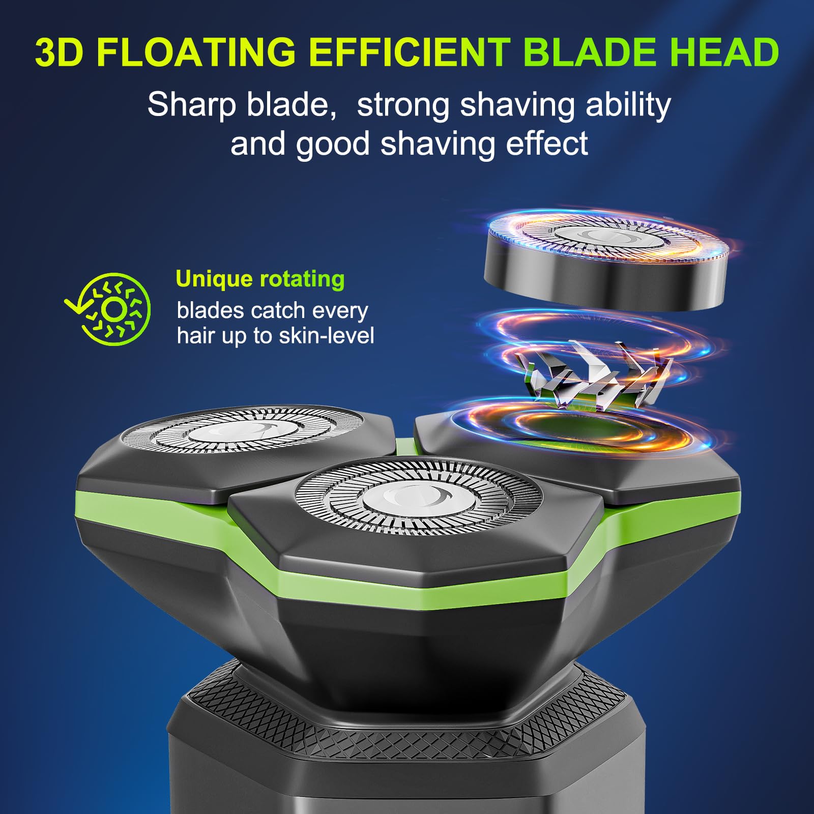 Electric Razor For Men   Electric Shavers For Men With Magnetic Detachable Head, 3D Floating Head, Ideal For Travel, Office, And