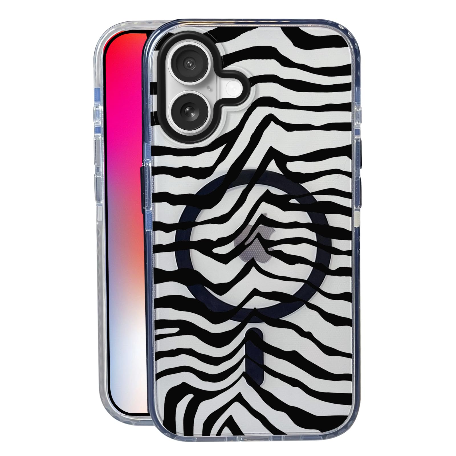 Nimeey Zebra Pattern for iPhone 17 Case,MagSafe Compatible,Matte Soft Slim Shockproof Cover,Anti-Fingerprint,Anti-Yellowing,Anti