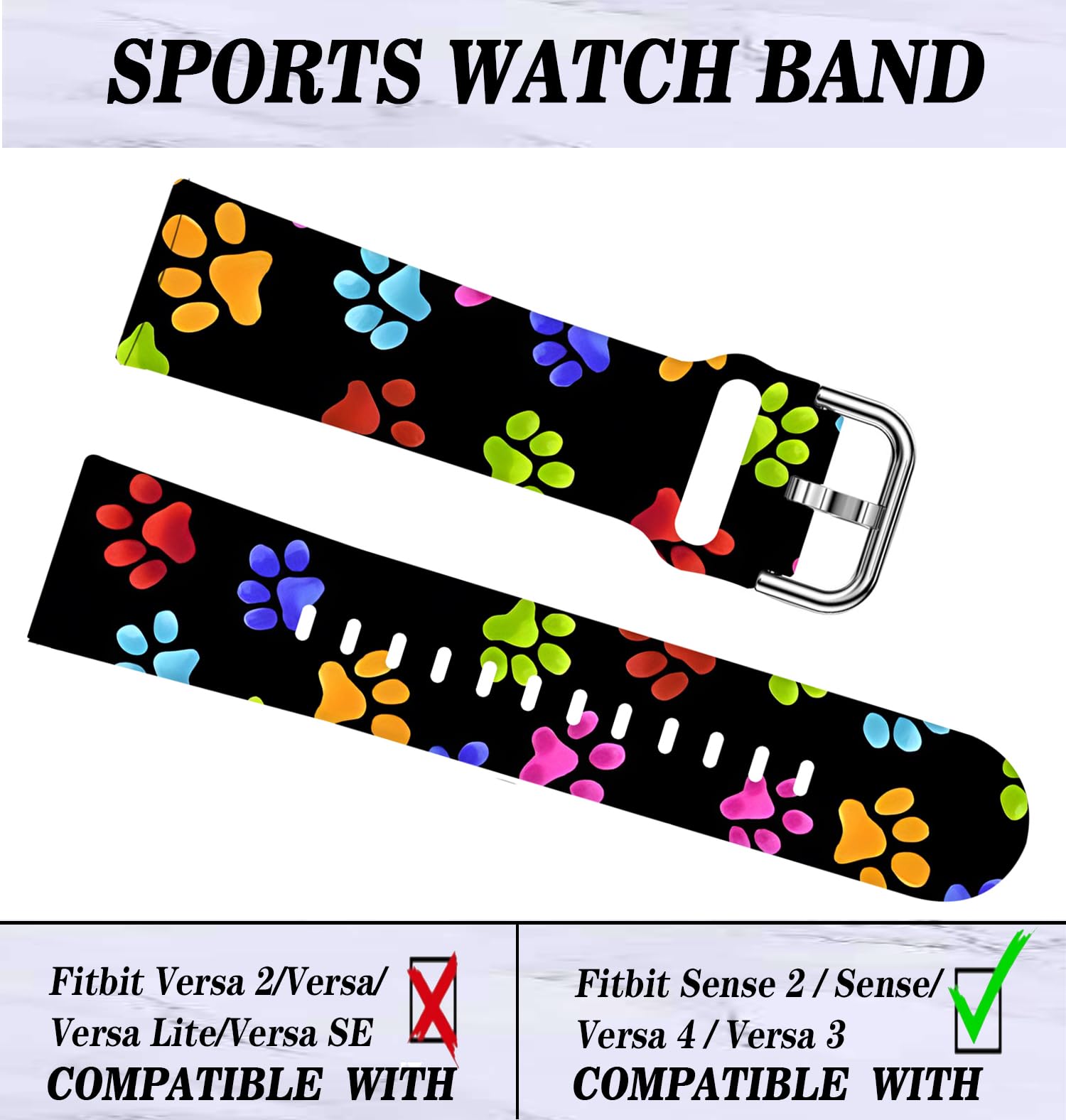 Lnzlking Sport Band Compatible With Versa 4/Sense 2 For Women Men, Elastic Replacement Wristband Strap For Smart Watch (Colorful