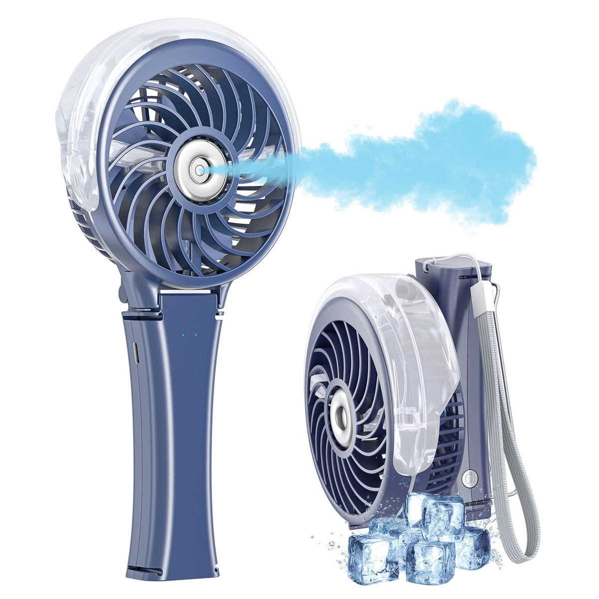 Handfan 2023 Upgraded Portable Misting Fan, 34Ml Handheld Personal Mister Fan Rechargeable, Battery Operated Spray Water Mist Fa