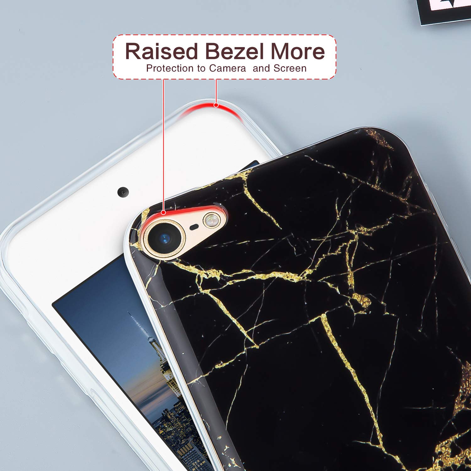 Idwell Ipod Touch Case With 2 Screen Protectors, Ipod Touch 7 Touch 6 Touch 5 Case, Slim Fit Anti Scratch Flexible Soft Tpu Bump