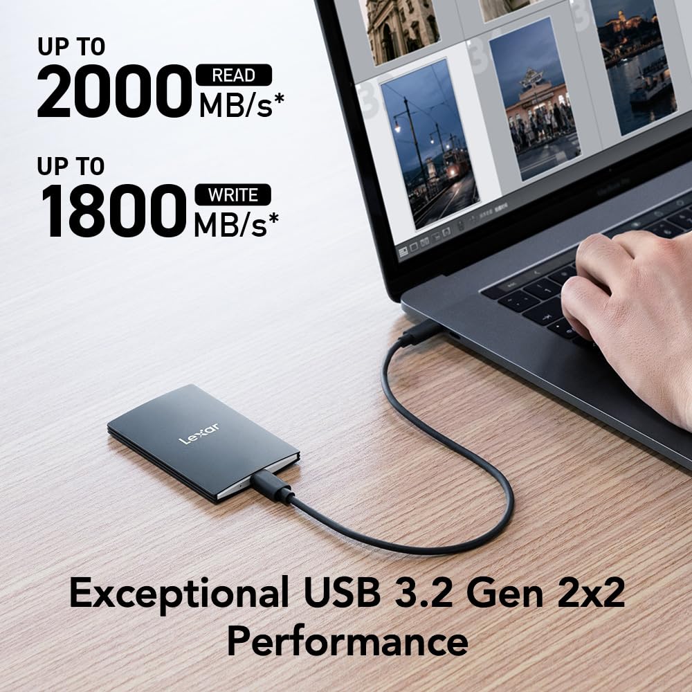 Lexar 2Tb Sl500 Portable Ssd, Up To 2000Mb/S Read, Compatible W/Type-C Laptops, Iphone 15, Smartphones, Tablets, Ps5, Xbox, Usb