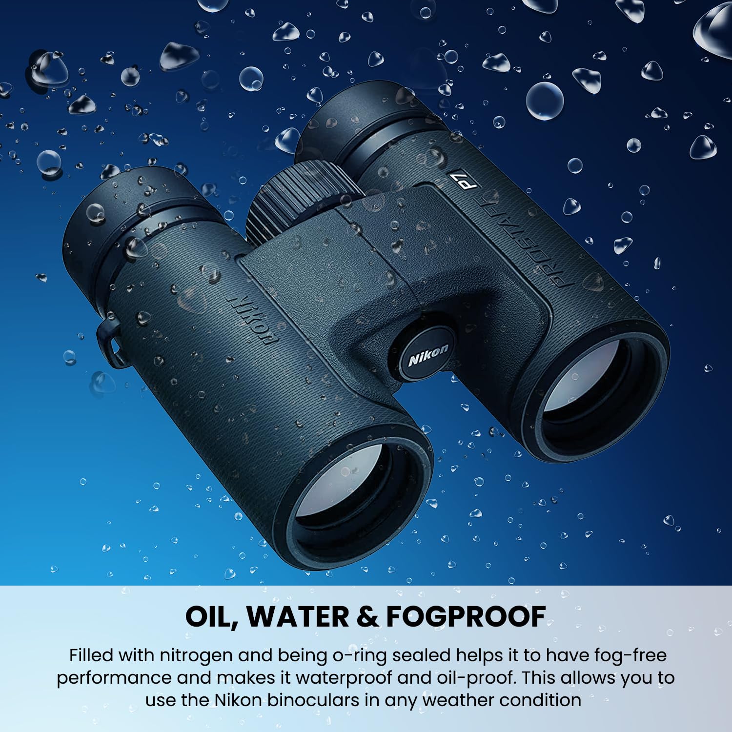 Nikon Prostaff P7 8X30 Waterproof Binocular For Adults | Small & Compact Travel Binoculars For Bird Watching | Binocular Harness
