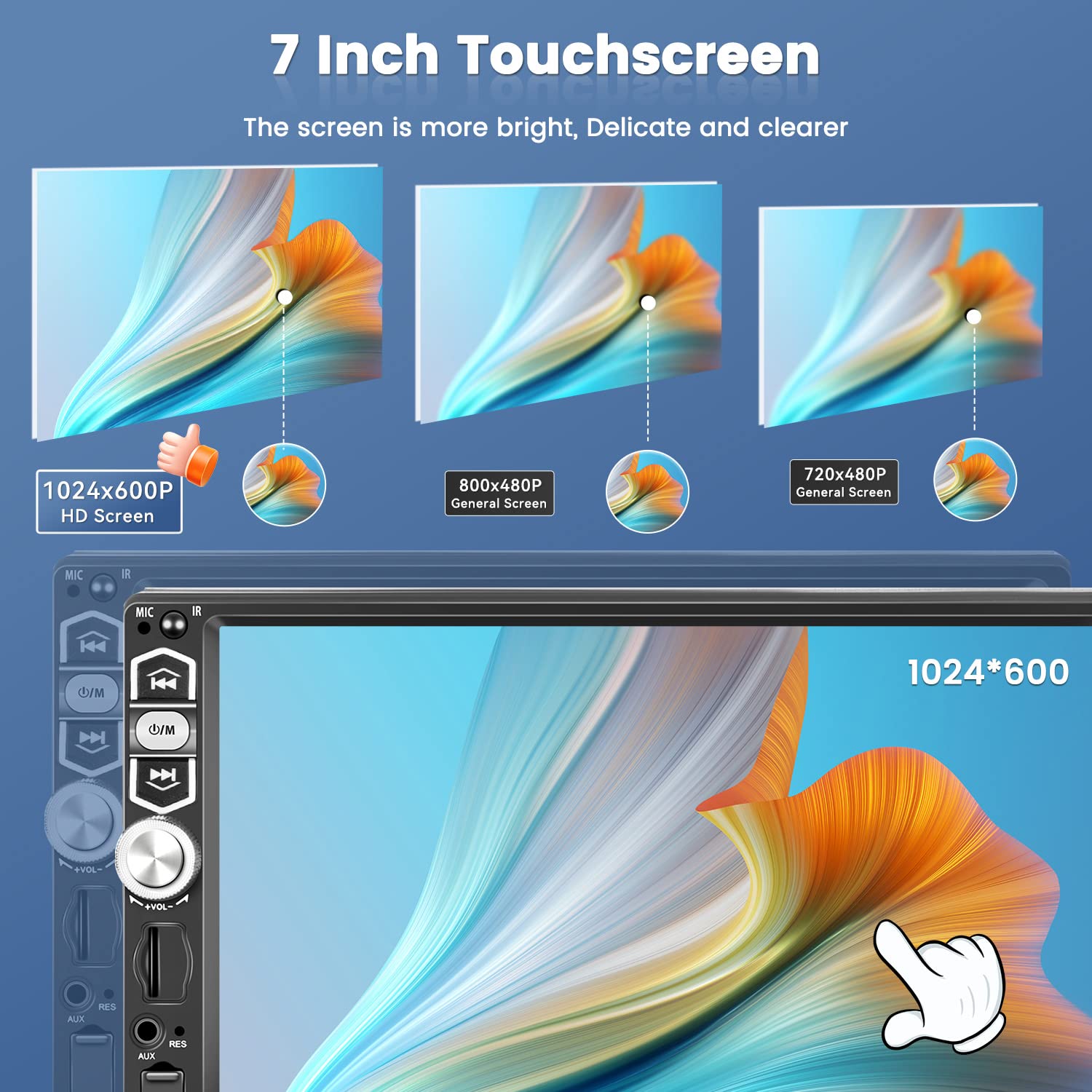 Apple Carplay Head Unit Single Din Touchscreen Car Stereo Android Auto 7 Inch Car Radio With Bluetooth And Backup Camera Mirror